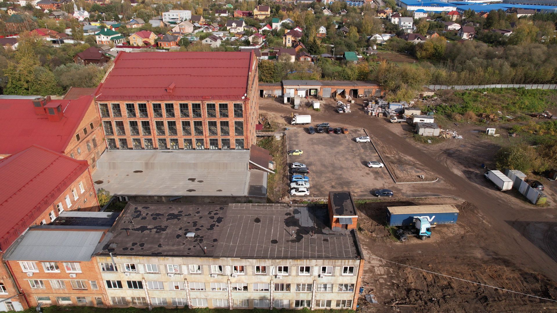 Лобня, видео с коптера, фабрика,