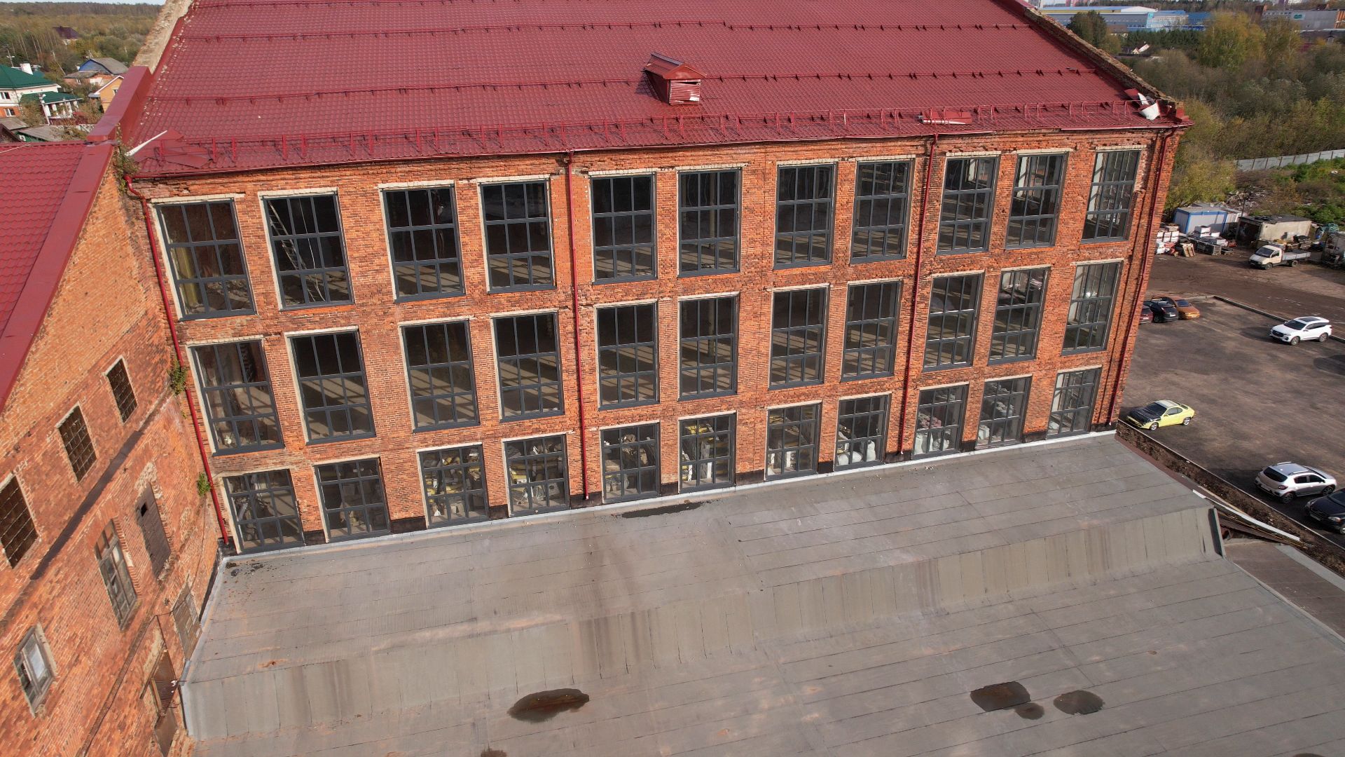 Лобня, видео с коптера, фабрика,