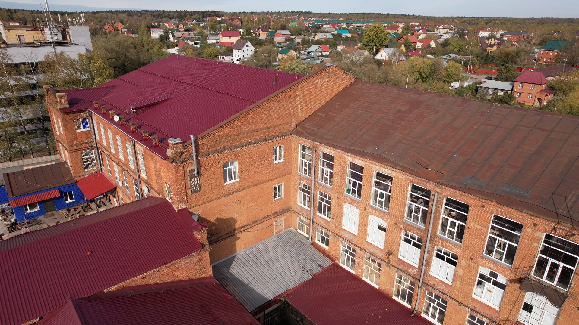 Лобня, видео с коптера, фабрика,