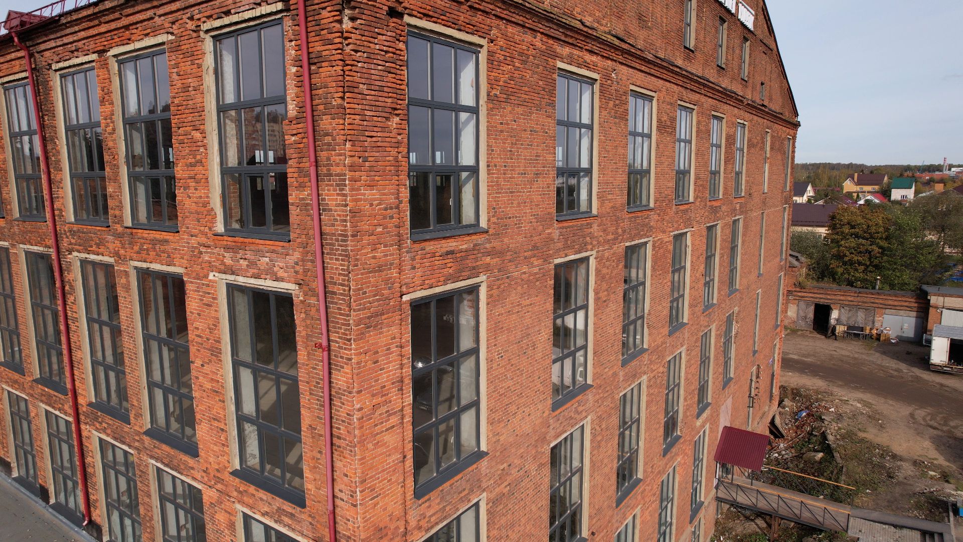 Лобня, видео с коптера, фабрика,