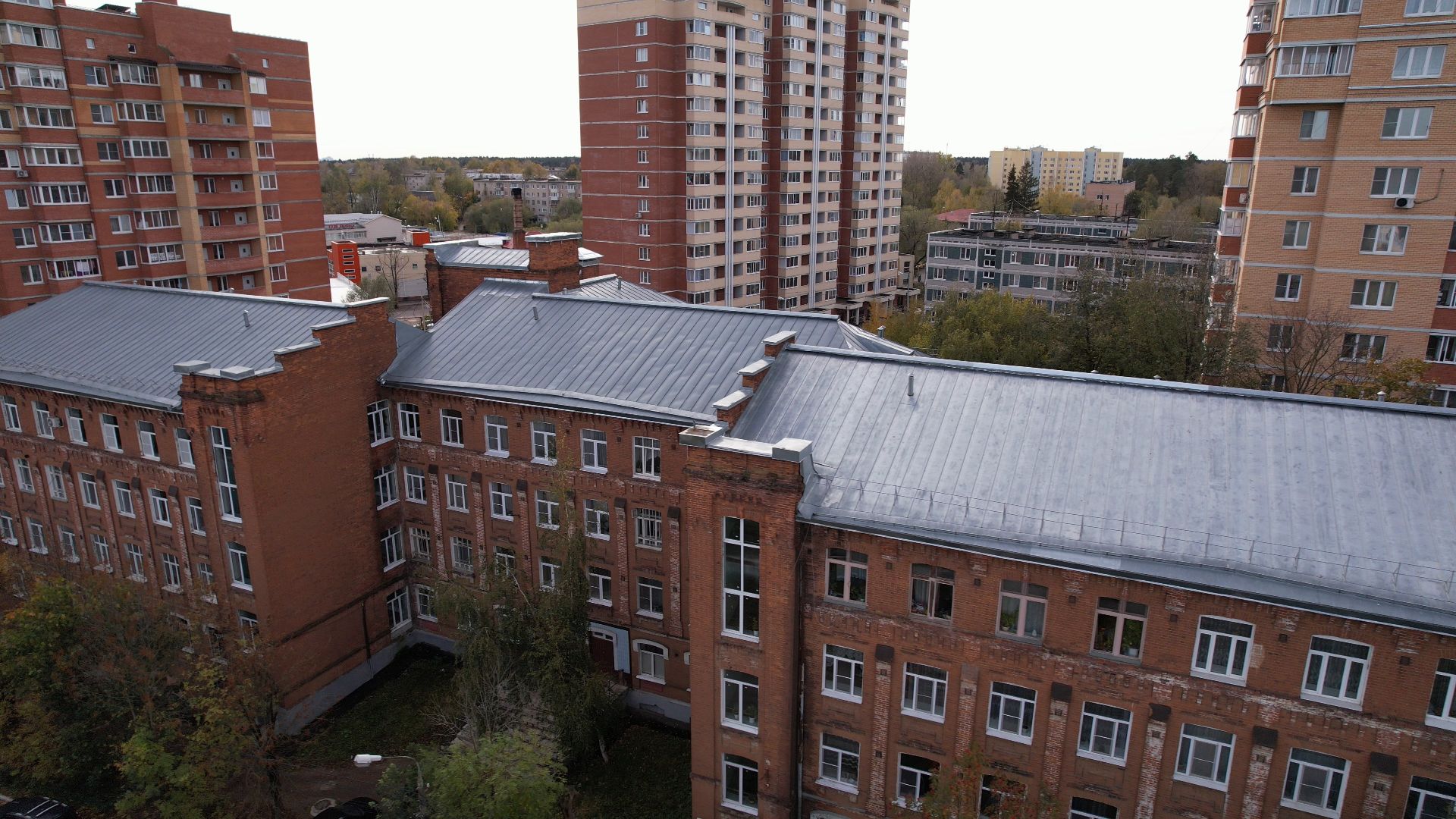 Лобня, видео с коптера, фабрика,