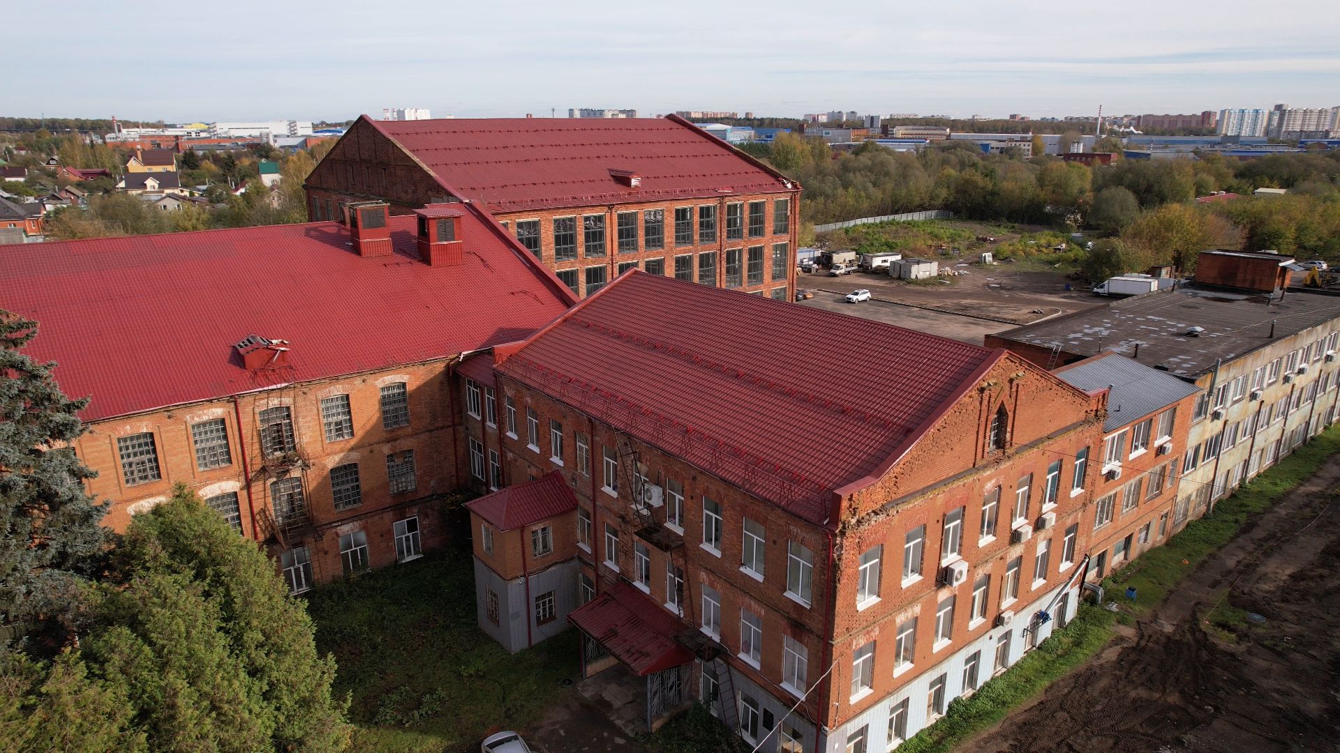 Лобня, видео с коптера, фабрика,