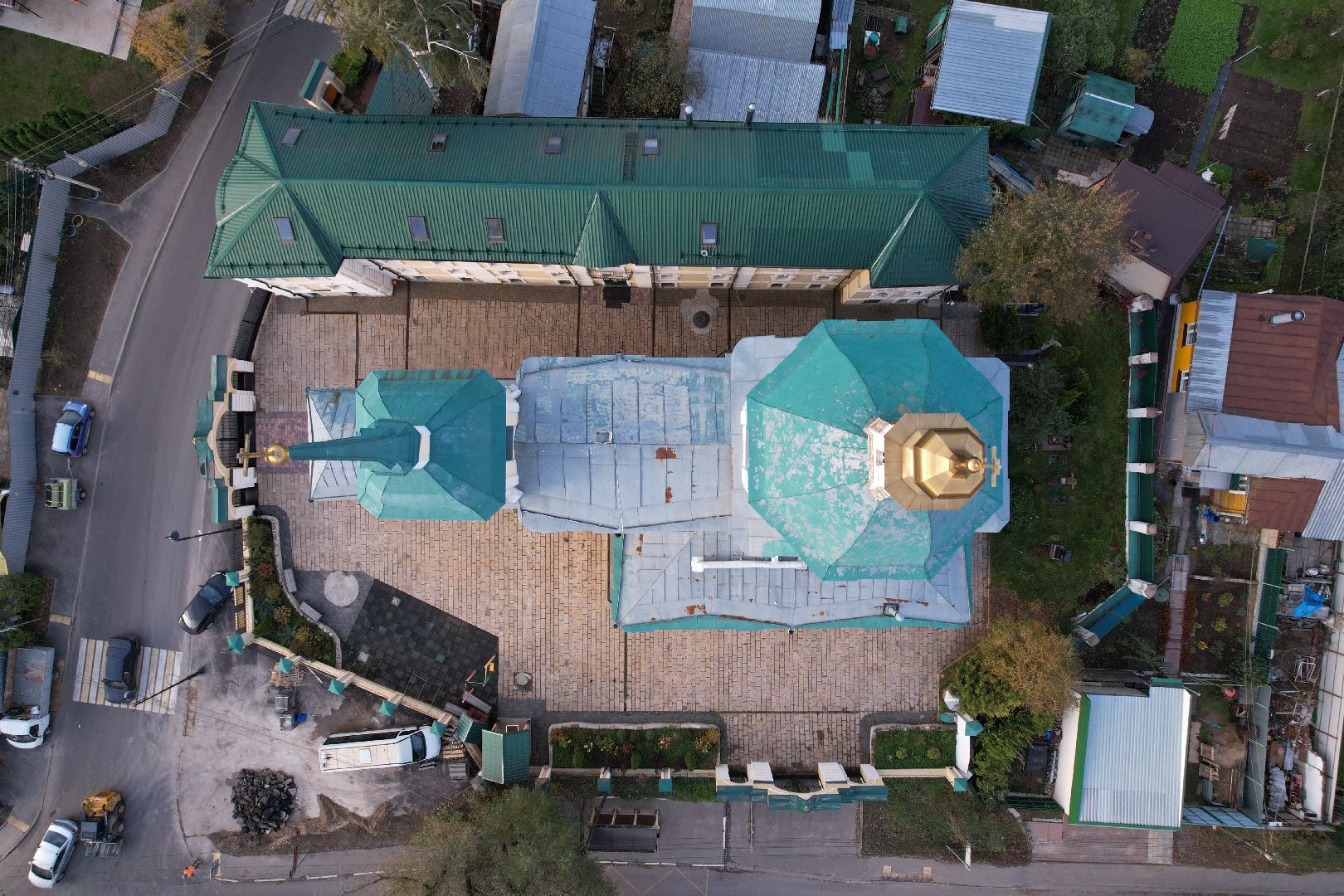 видео с коптера, лобня, церковь,