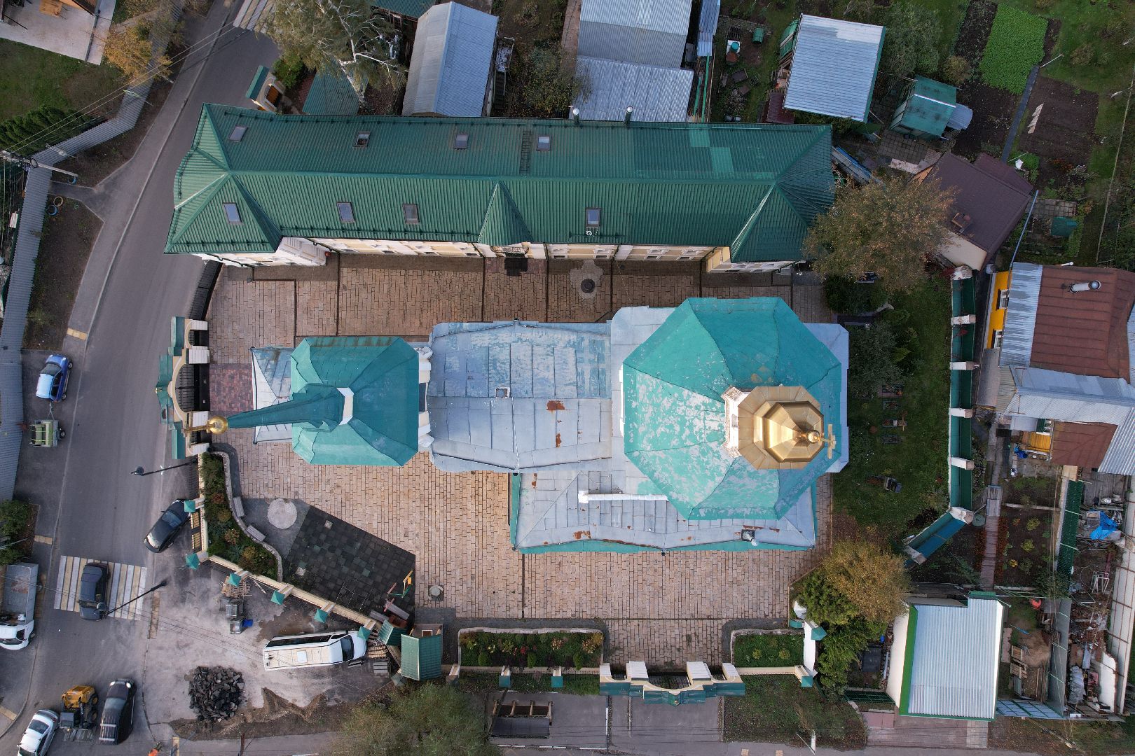 видео с коптера, лобня, церковь,