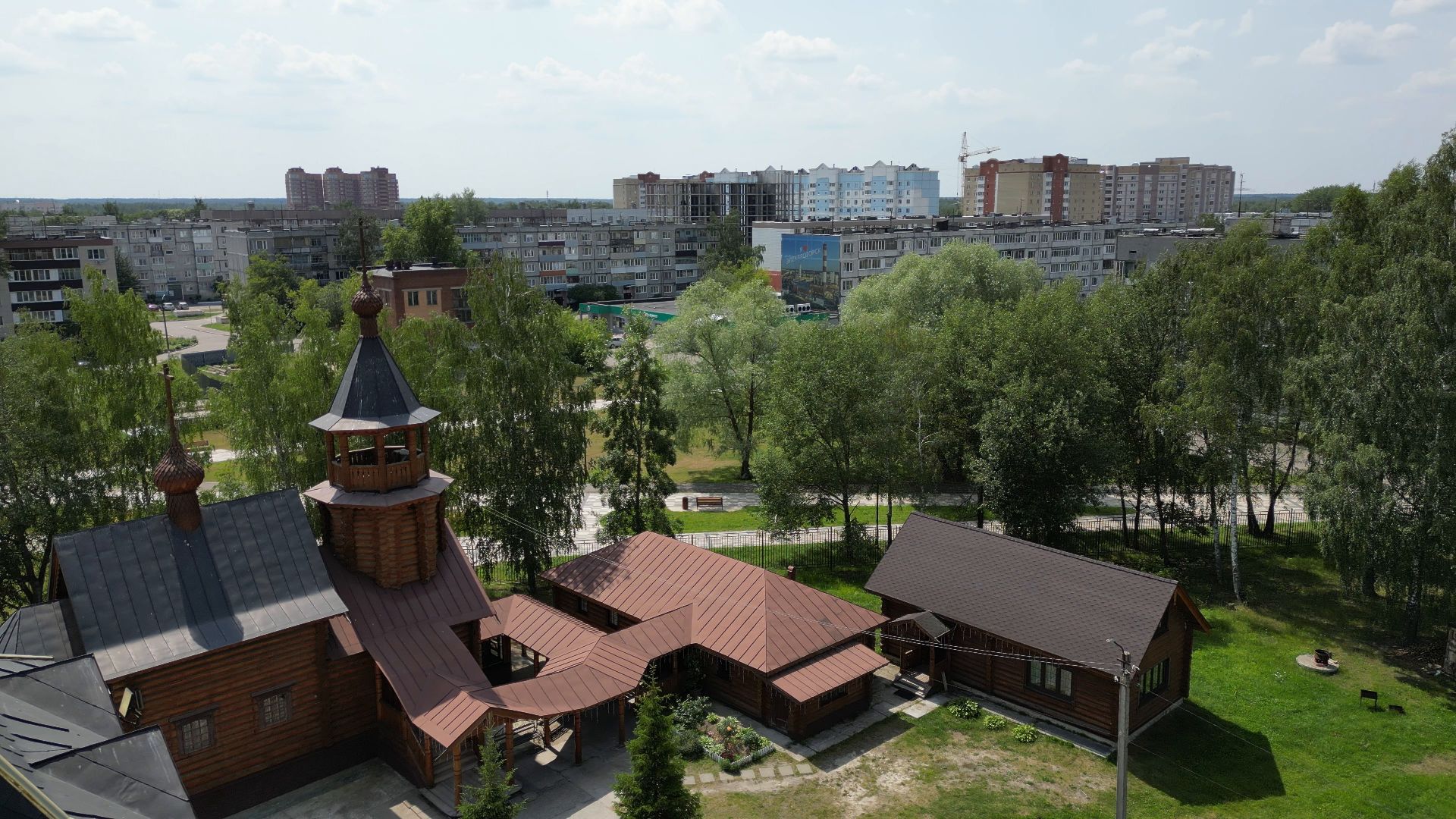 видео с коптера, электрогорск, церковь,