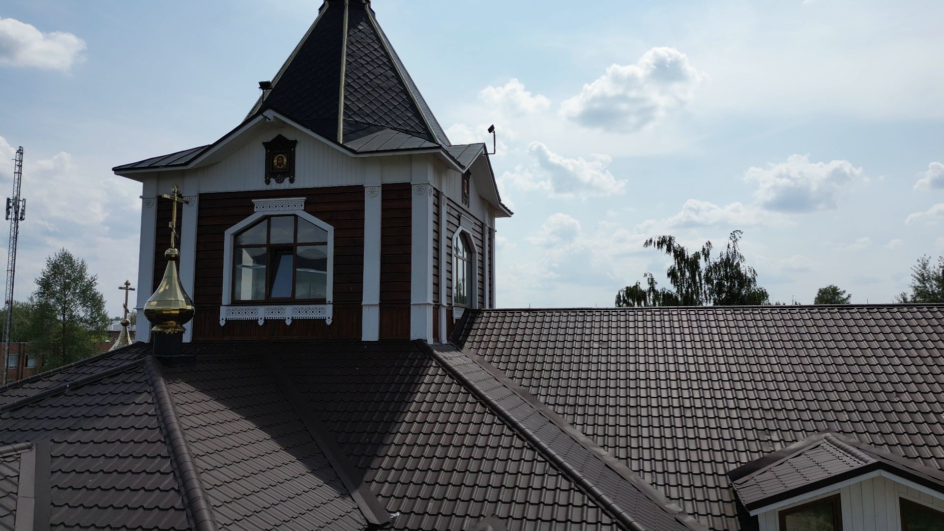 видео с коптера, электрогорск, церковь,