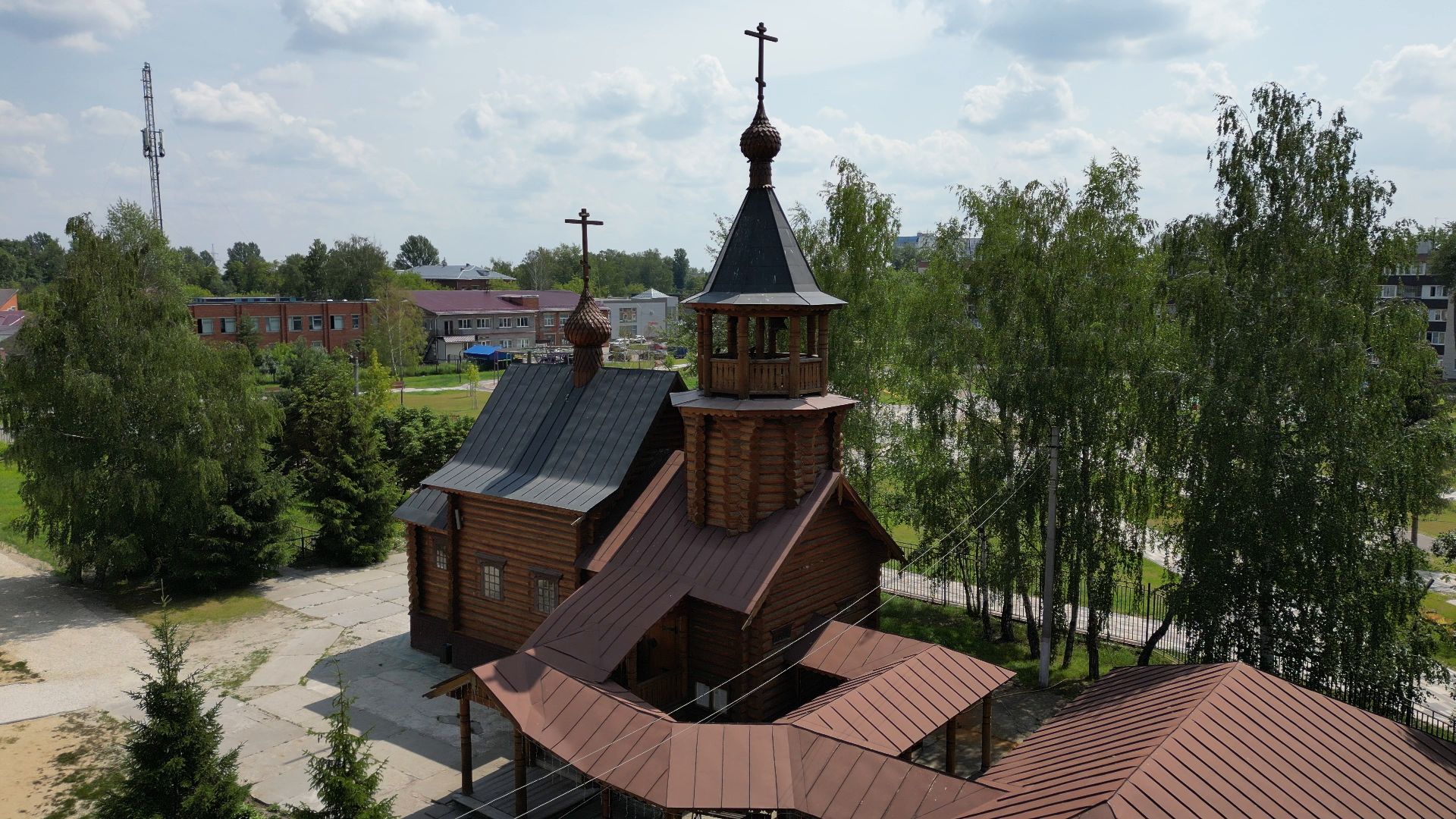 видео с коптера, электрогорск, церковь,