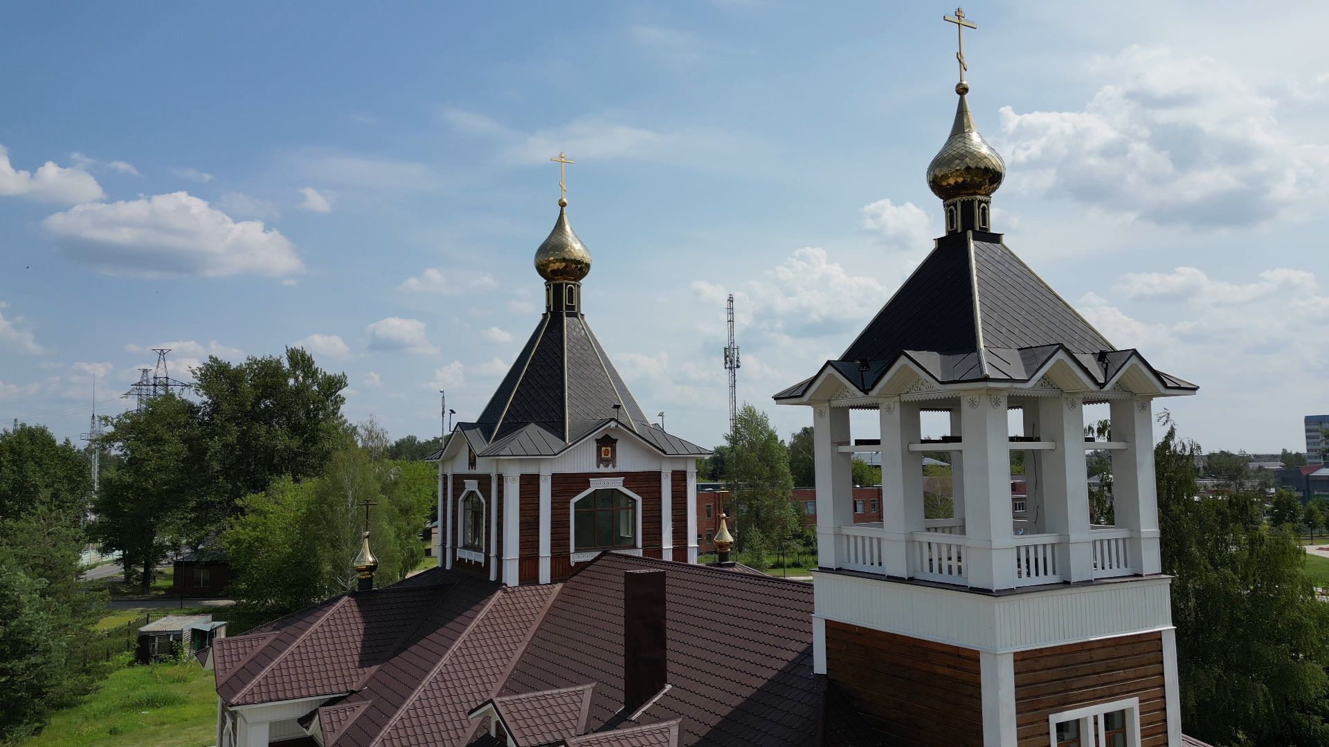 видео с коптера, электрогорск, церковь,