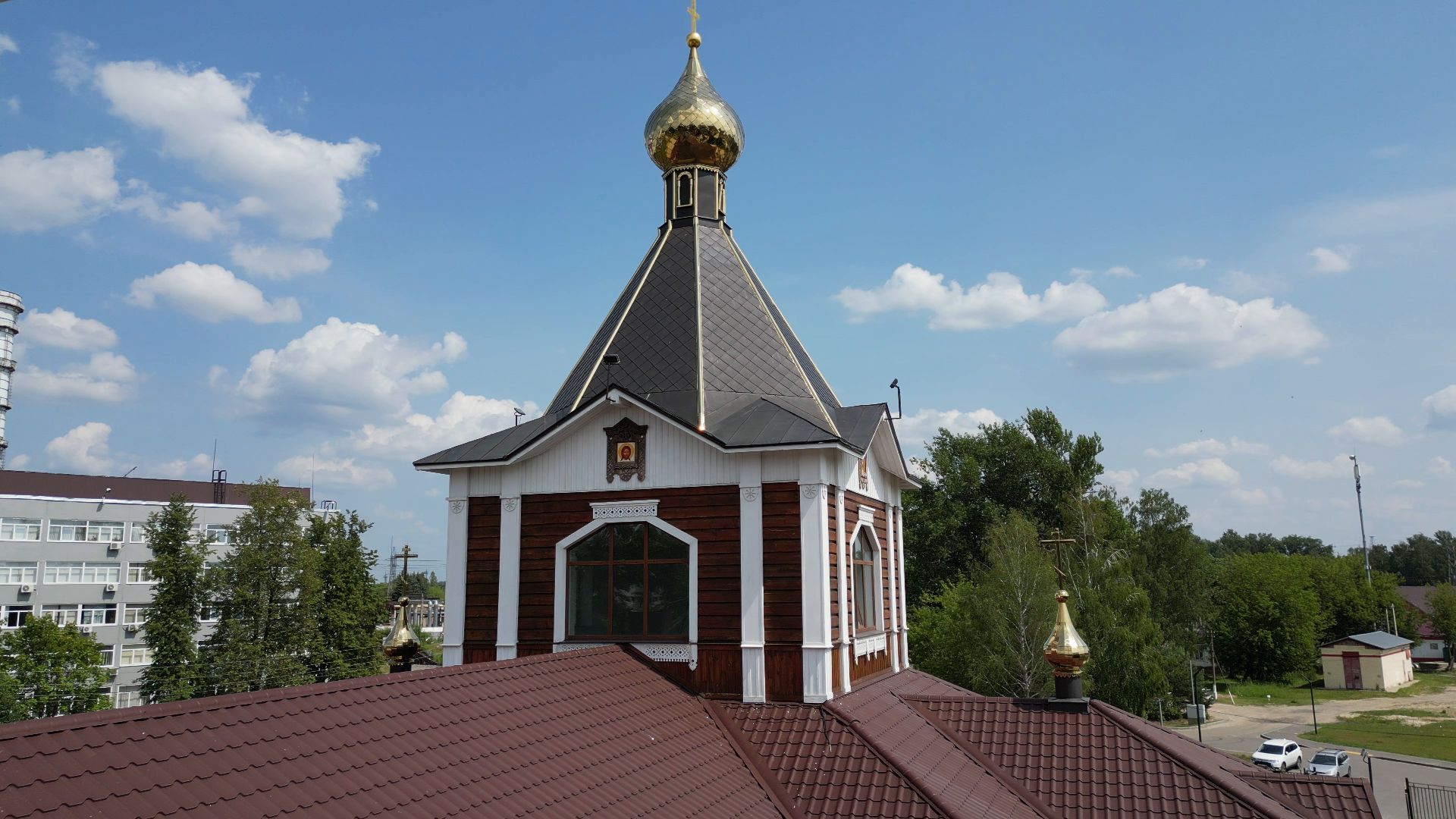 видео с коптера, электрогорск, церковь,