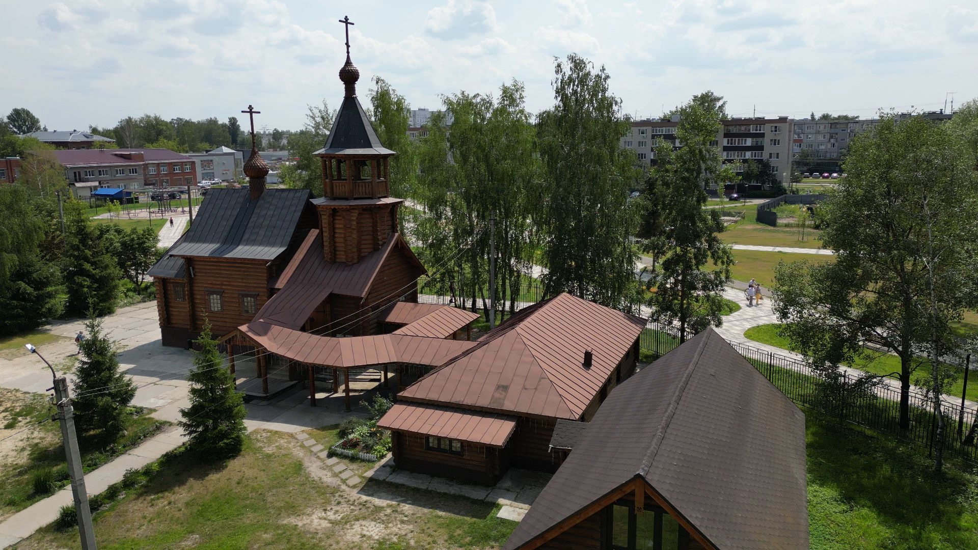 видео с коптера, электрогорск, церковь,