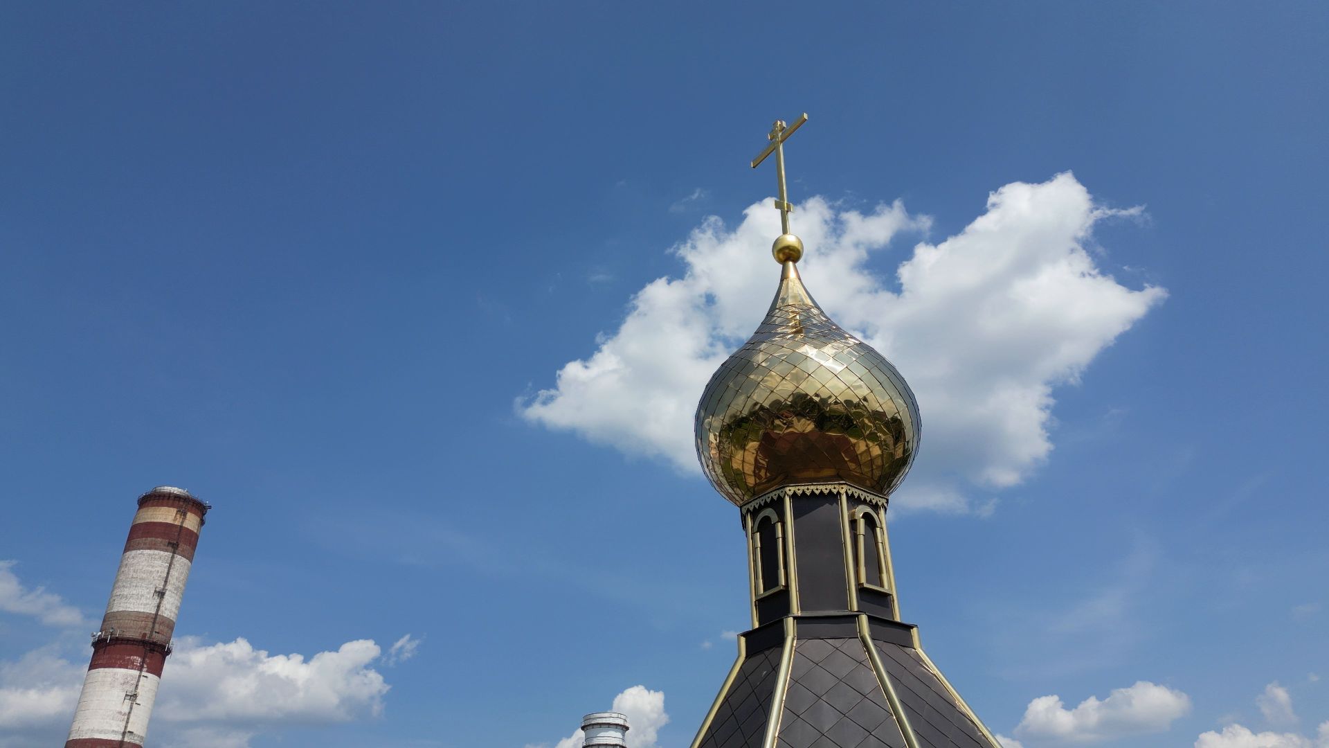 видео с коптера, электрогорск, церковь,