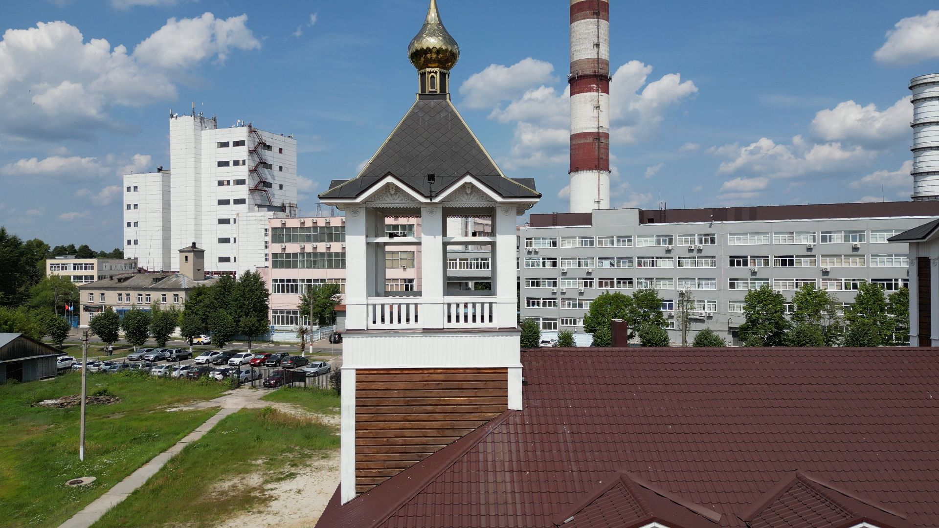 видео с коптера, электрогорск, церковь,