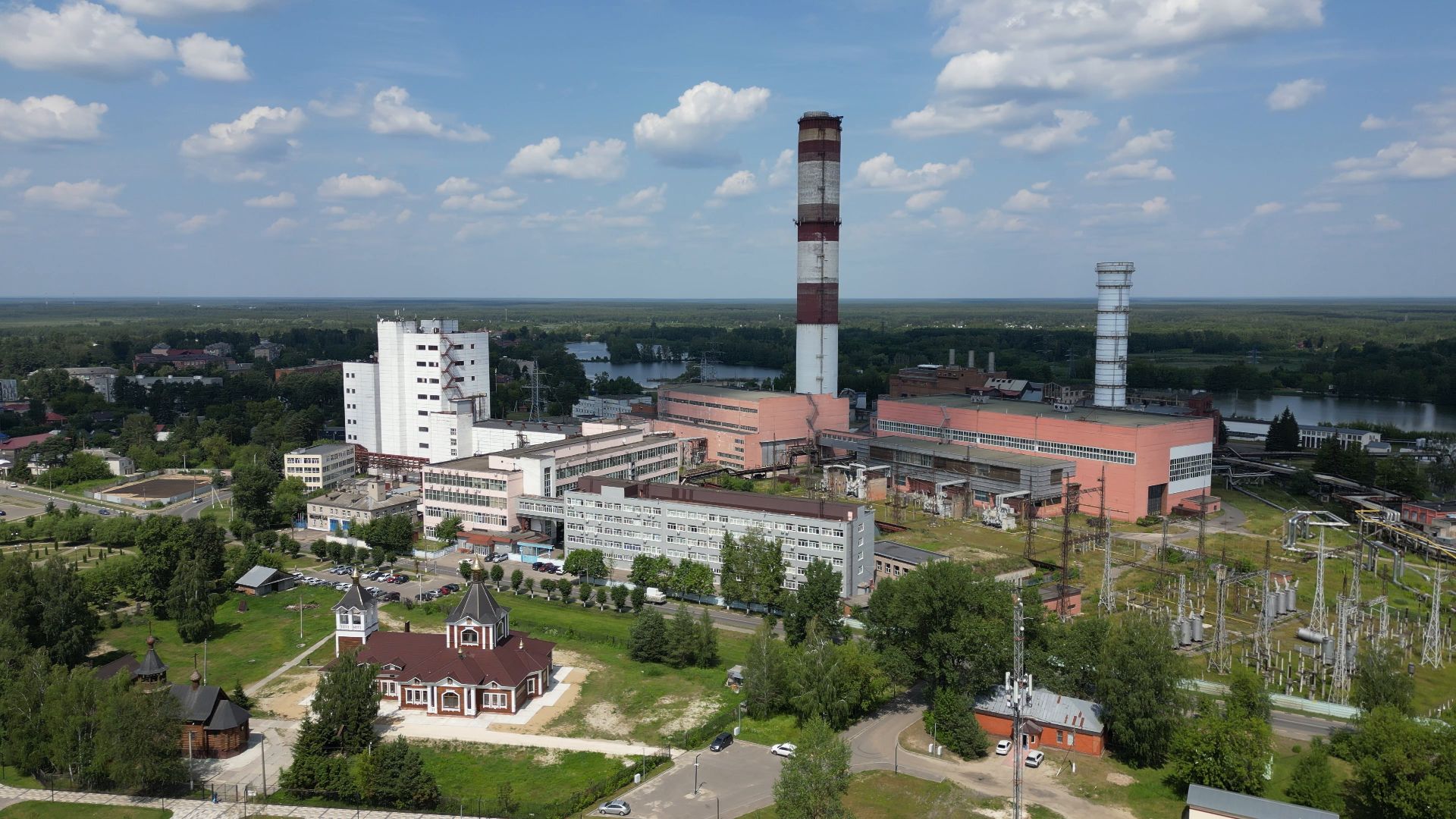 видео с коптера, электрогорск, церковь,