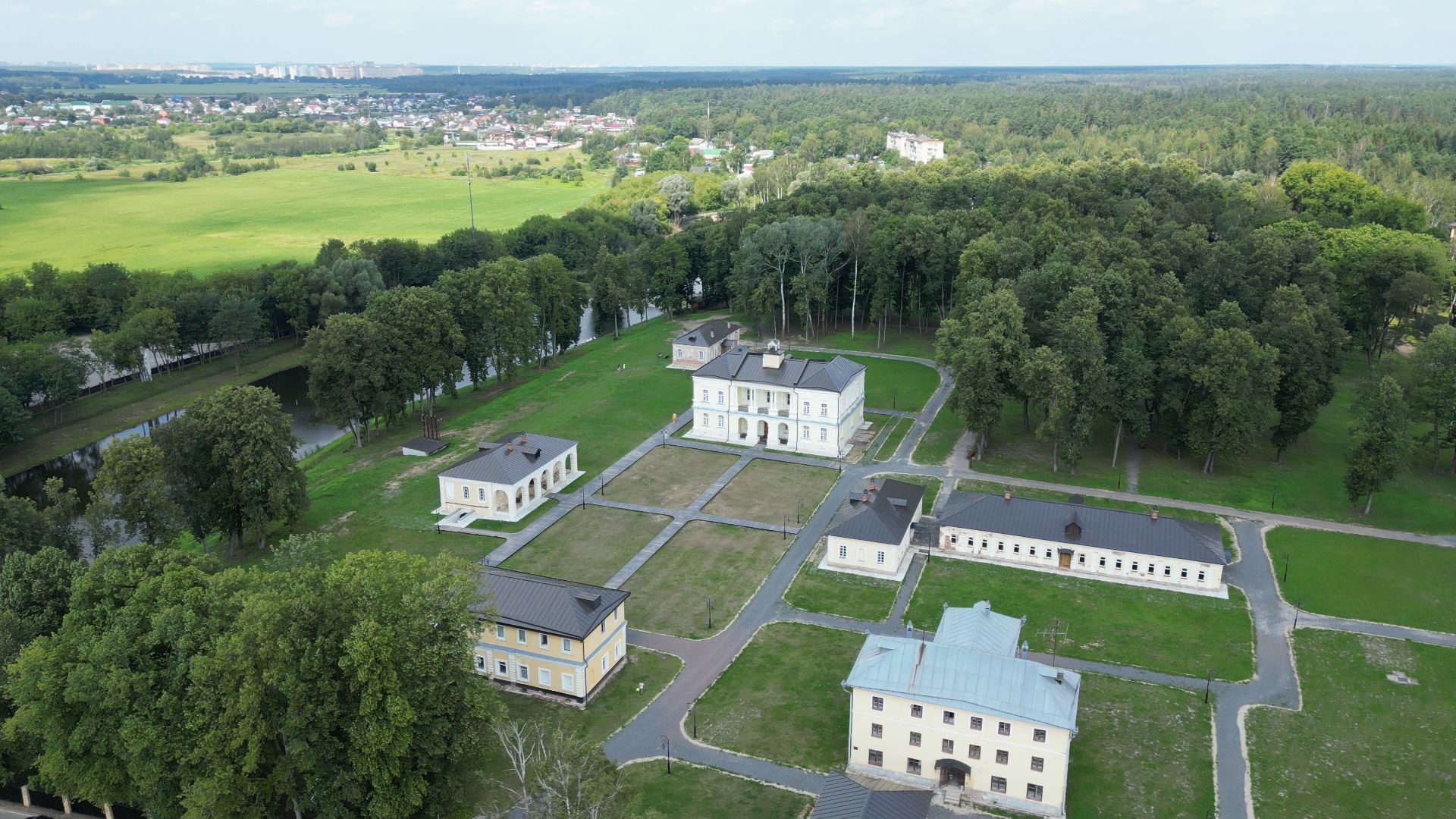 видео с коптера, лосино-петровский, усадьба, архитектура,