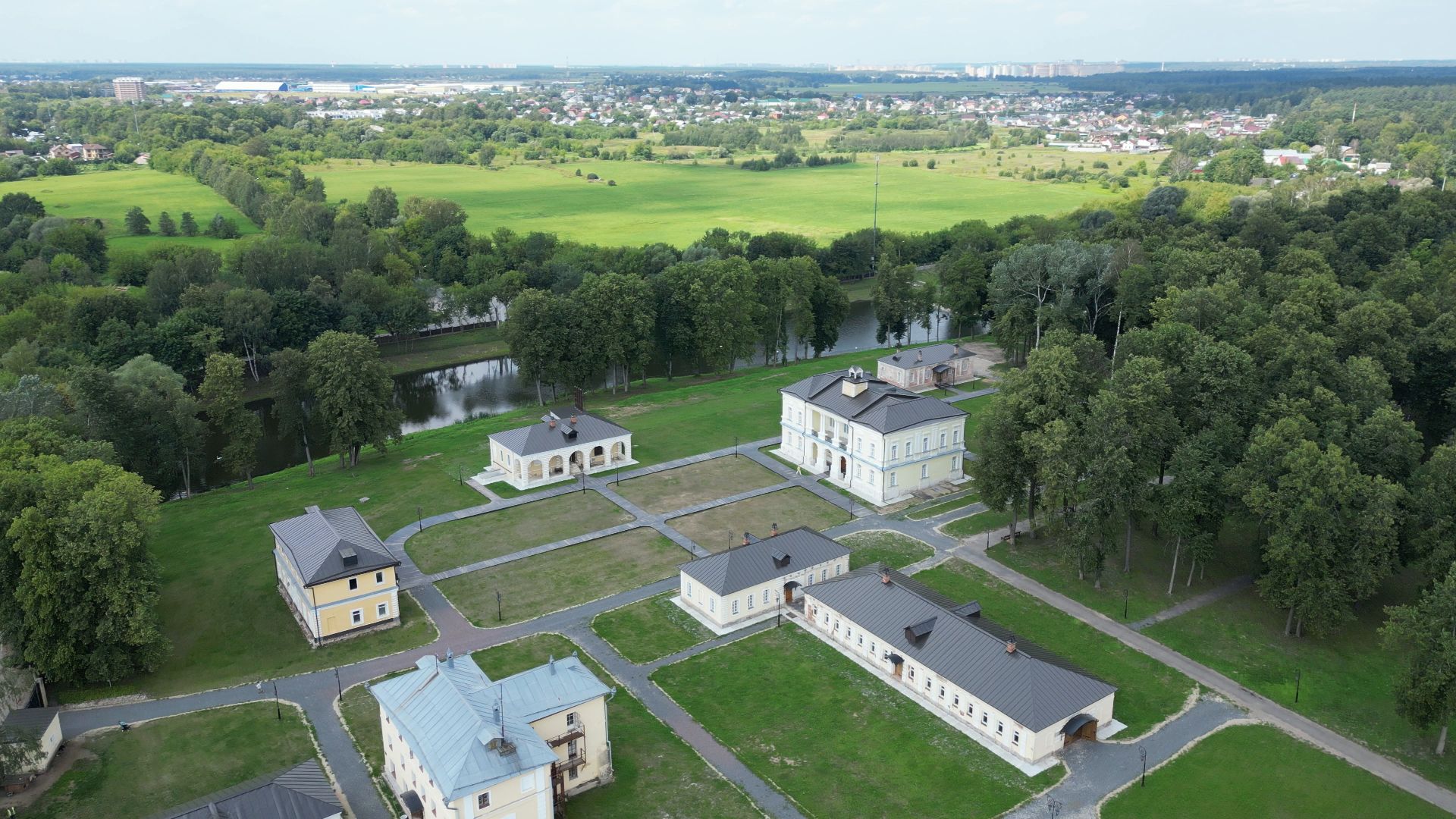 видео с коптера, лосино-петровский, усадьба, архитектура,
