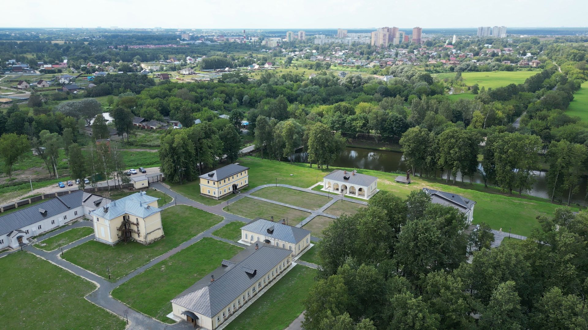 видео с коптера, лосино-петровский, усадьба, архитектура,