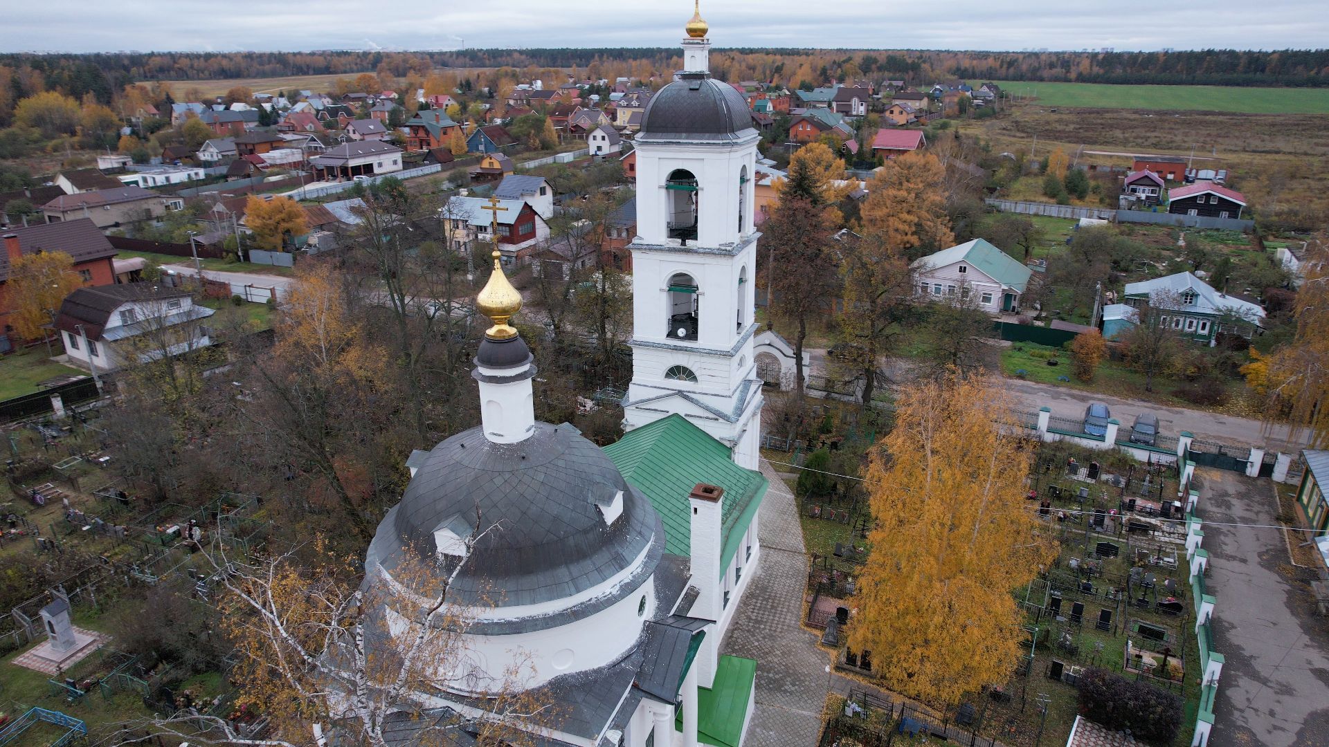старая купавна, церковь, архитектура,видео с коптера,