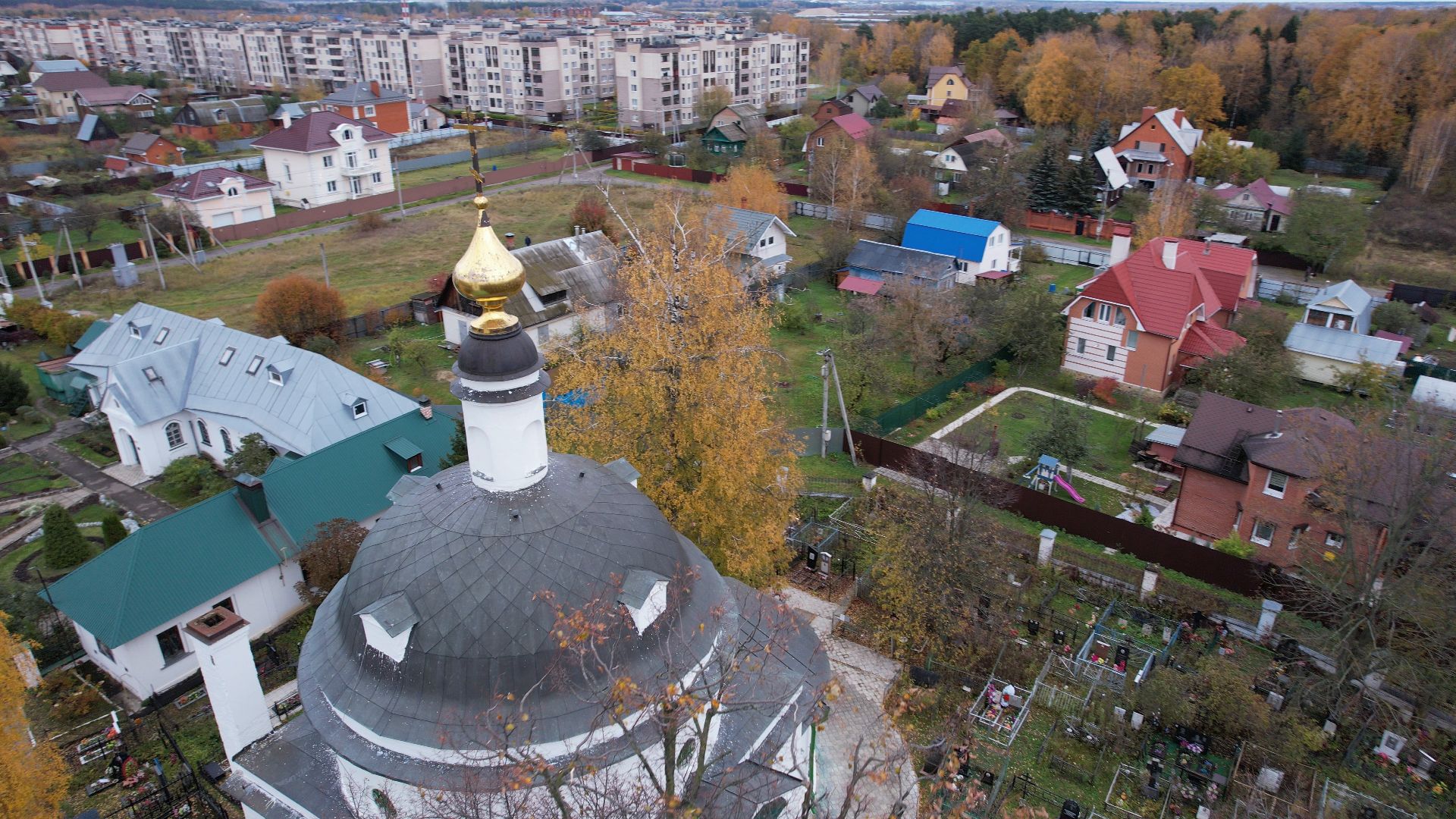 старая купавна, церковь, архитектура,видео с коптера,