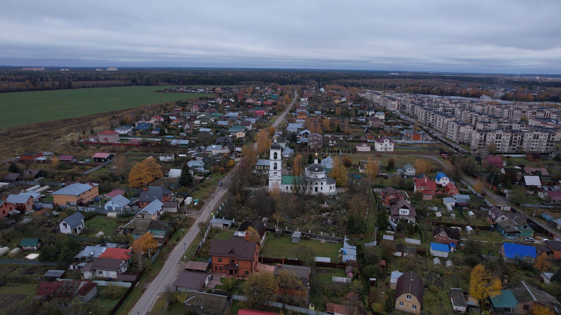 старая купавна, церковь, архитектура,видео с коптера,