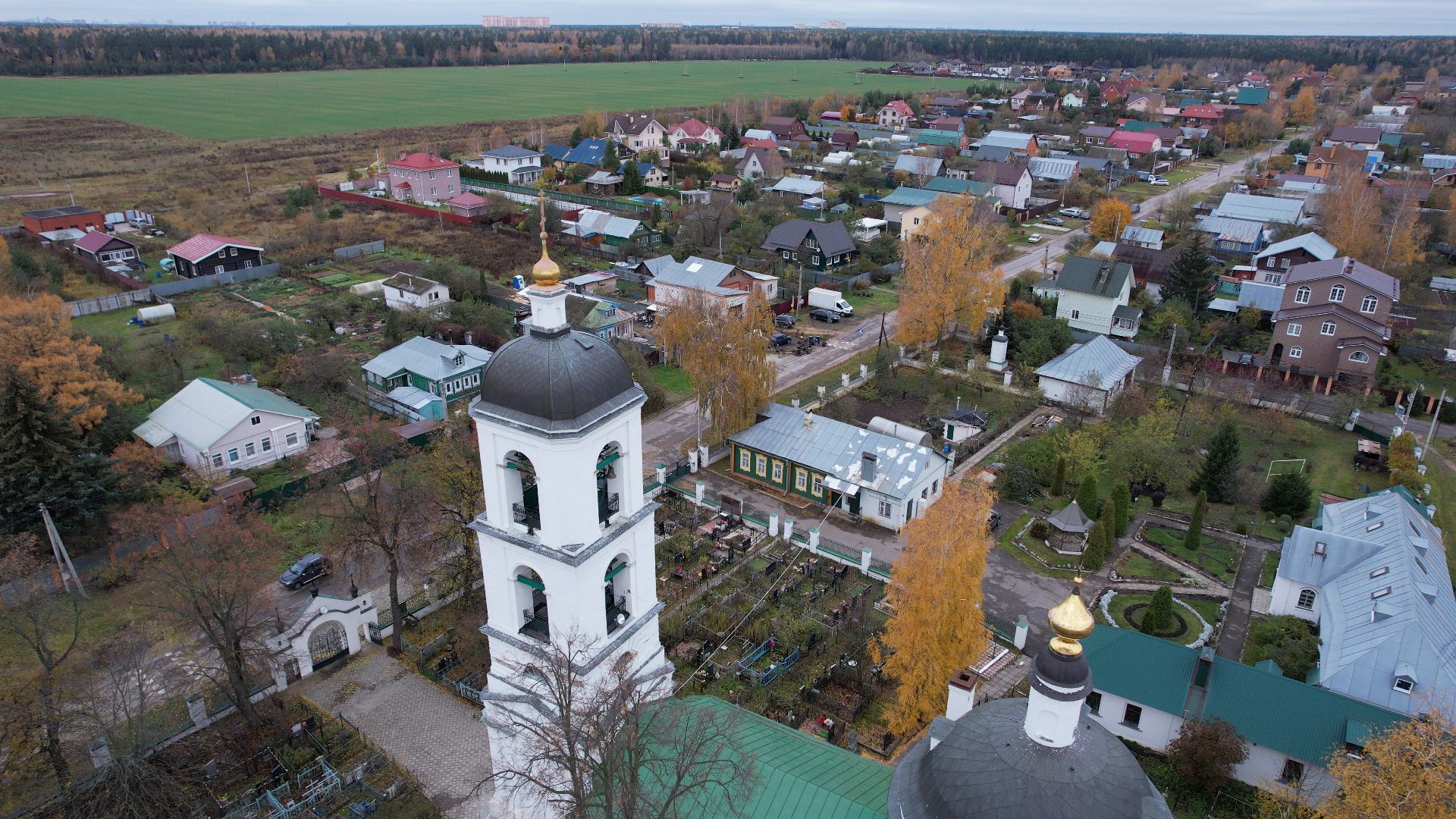 старая купавна, церковь, архитектура,видео с коптера,