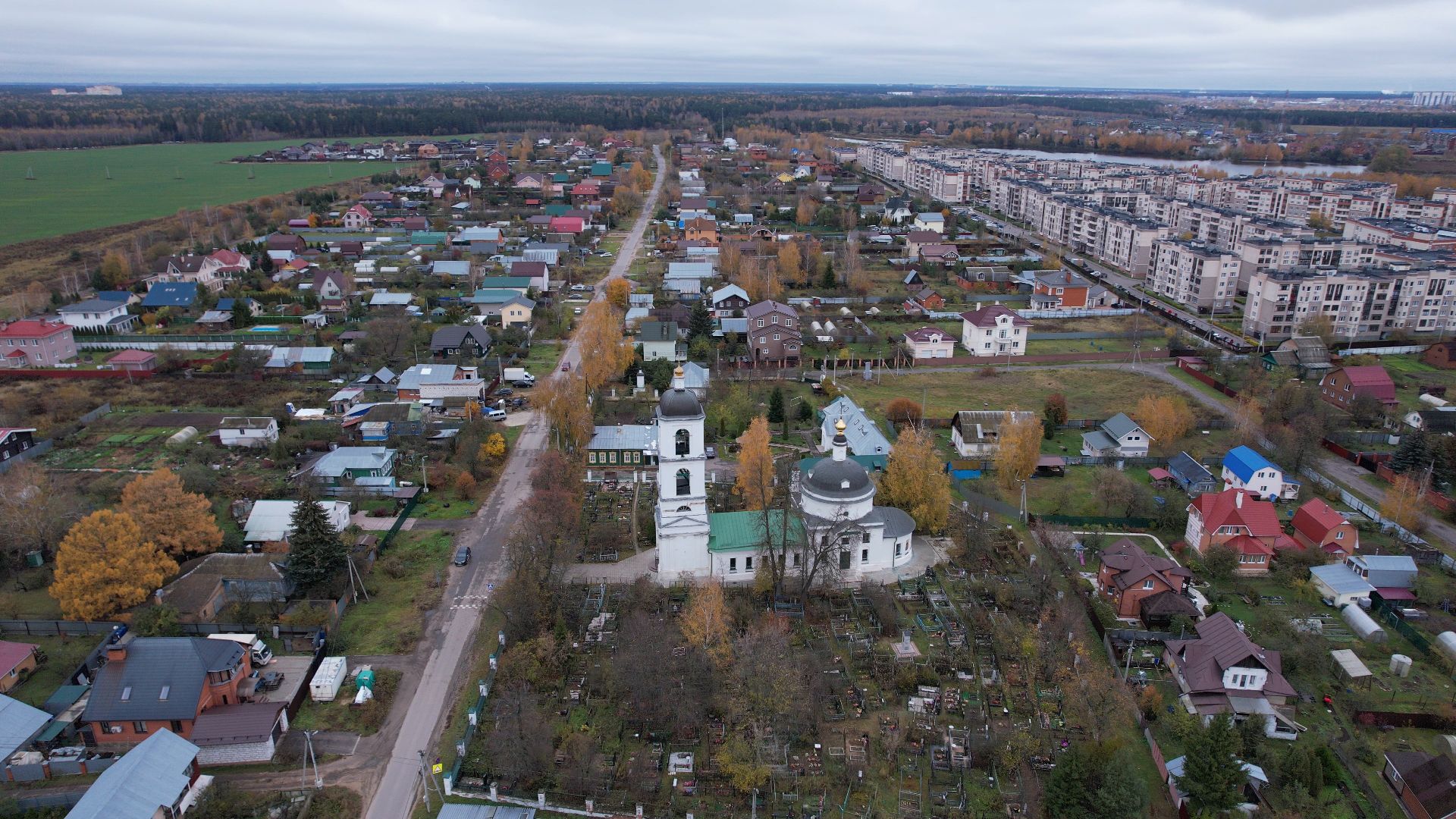 старая купавна, церковь, архитектура,видео с коптера,