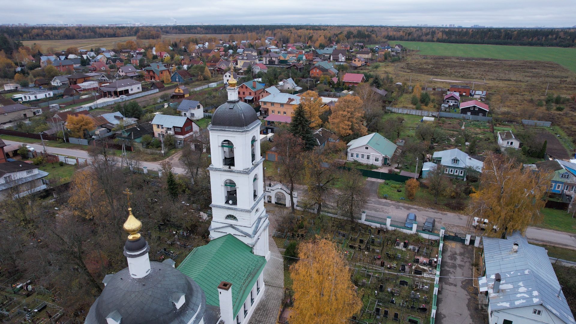 старая купавна, церковь, архитектура,видео с коптера,