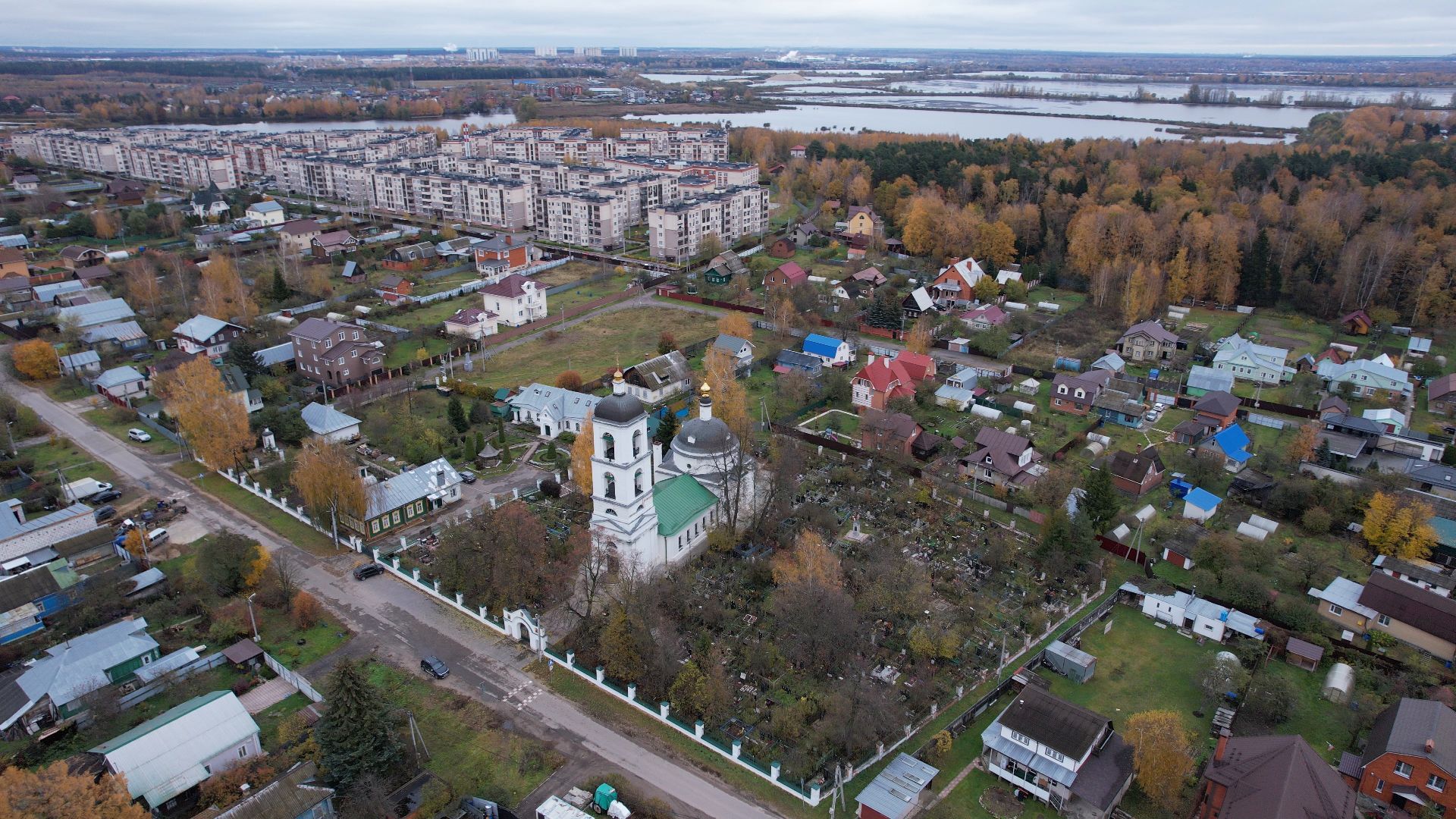 старая купавна, церковь, архитектура,видео с коптера,