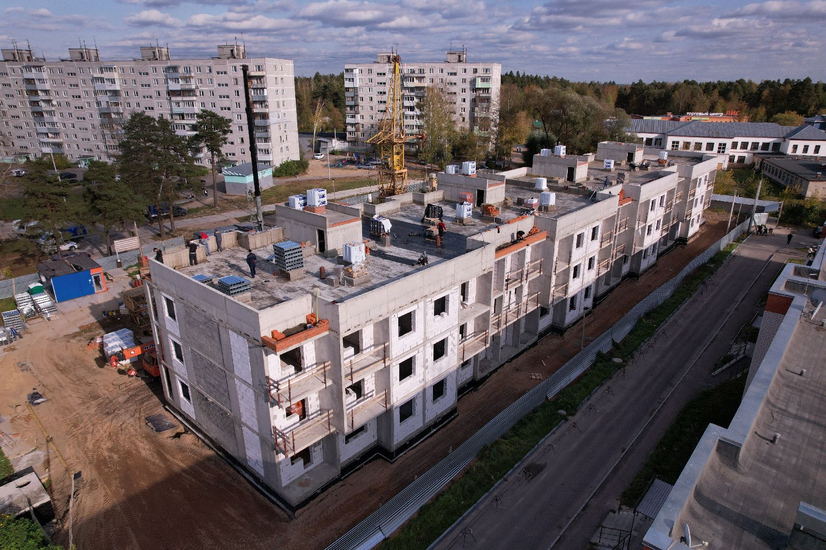 Ликино-Дулево, видео с коптера, строительство,