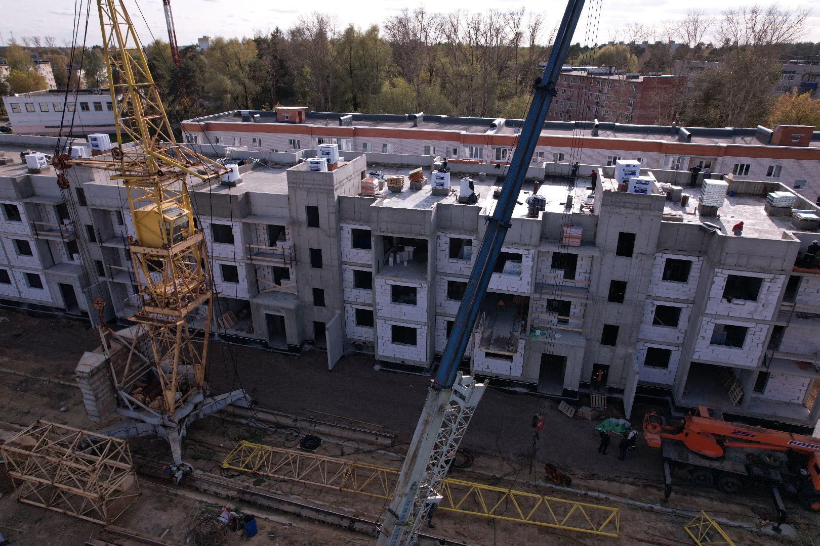 Ликино-Дулево, видео с коптера, строительство,