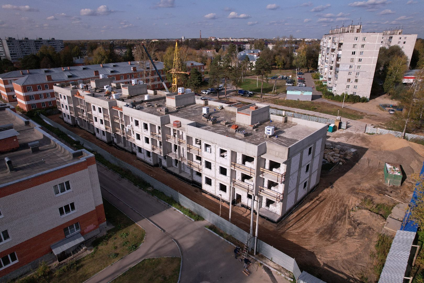 Ликино-Дулево, видео с коптера, строительство,