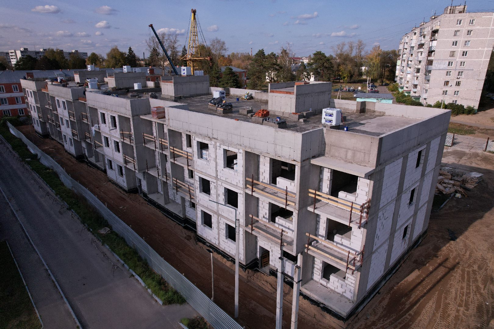 Ликино-Дулево, видео с коптера, строительство,