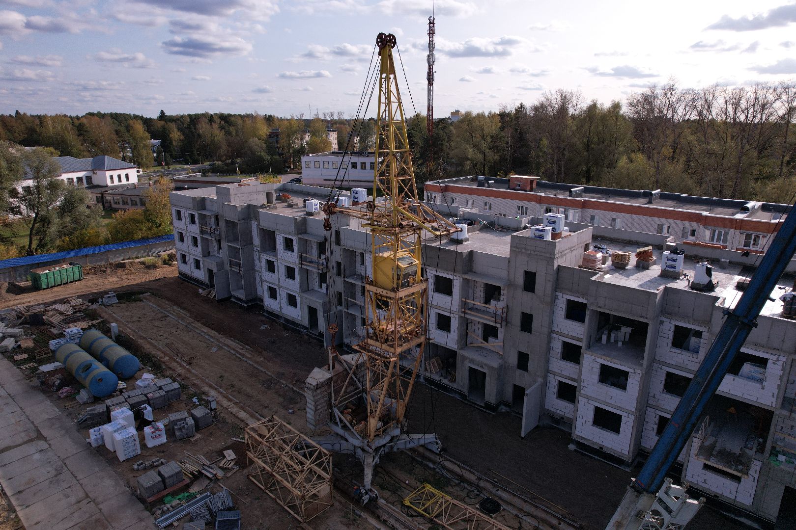 Ликино-Дулево, видео с коптера, строительство,