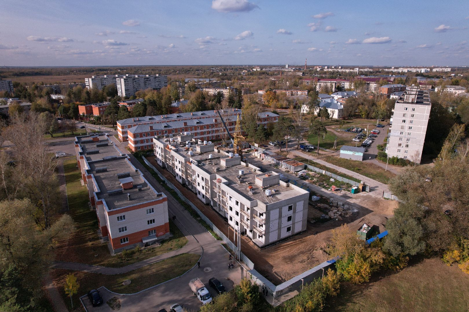 Ликино-Дулево, видео с коптера, строительство,