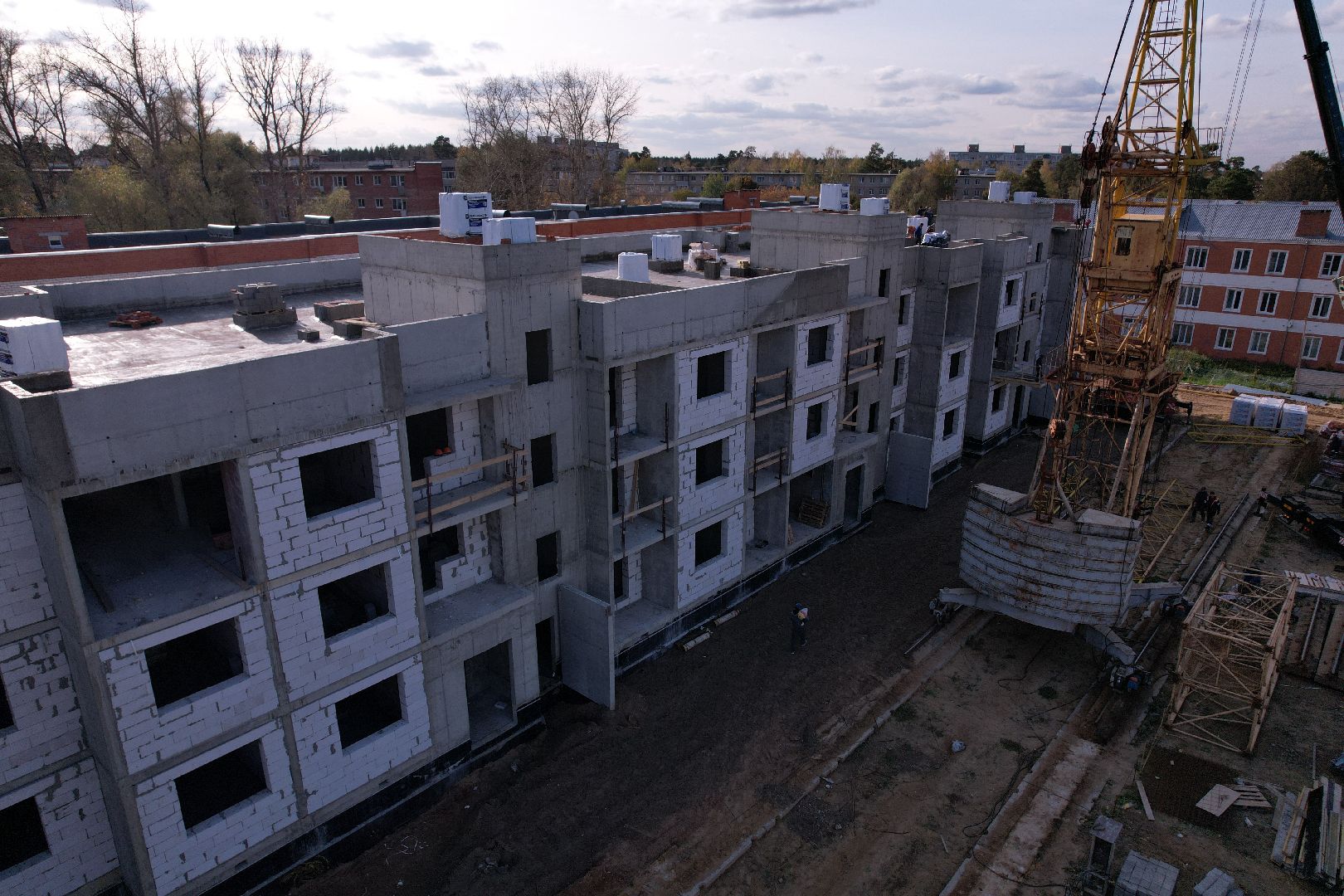 Ликино-Дулево, видео с коптера, строительство,