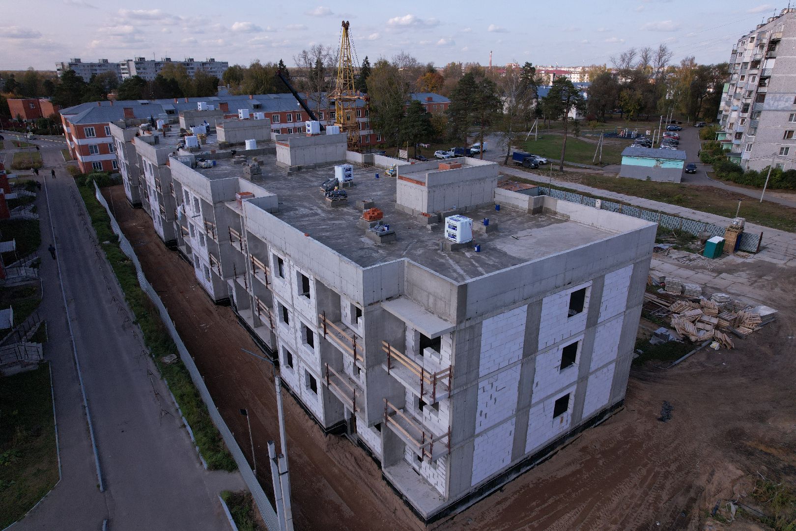 Ликино-Дулево, видео с коптера, строительство,