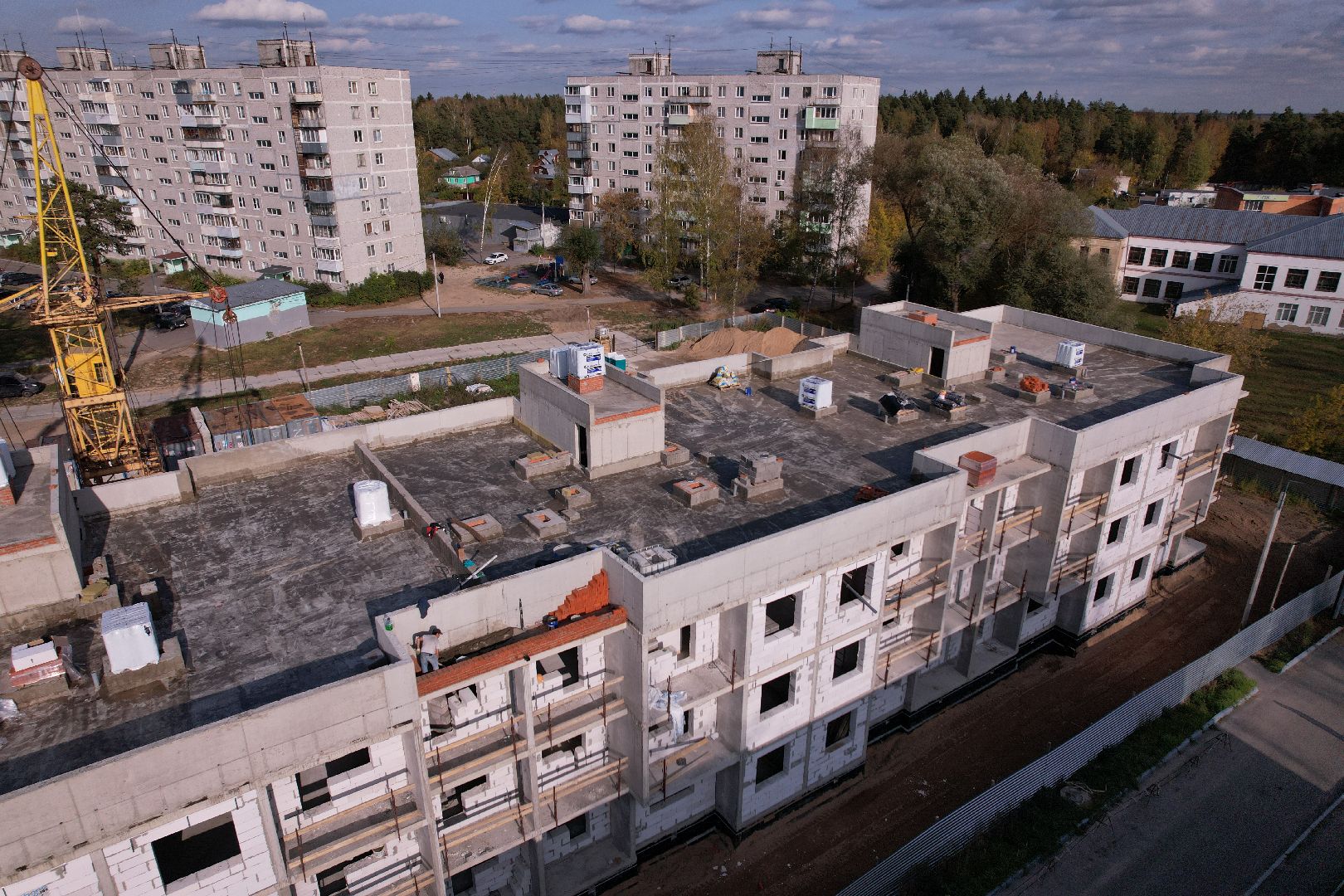 Ликино-Дулево, видео с коптера, строительство,