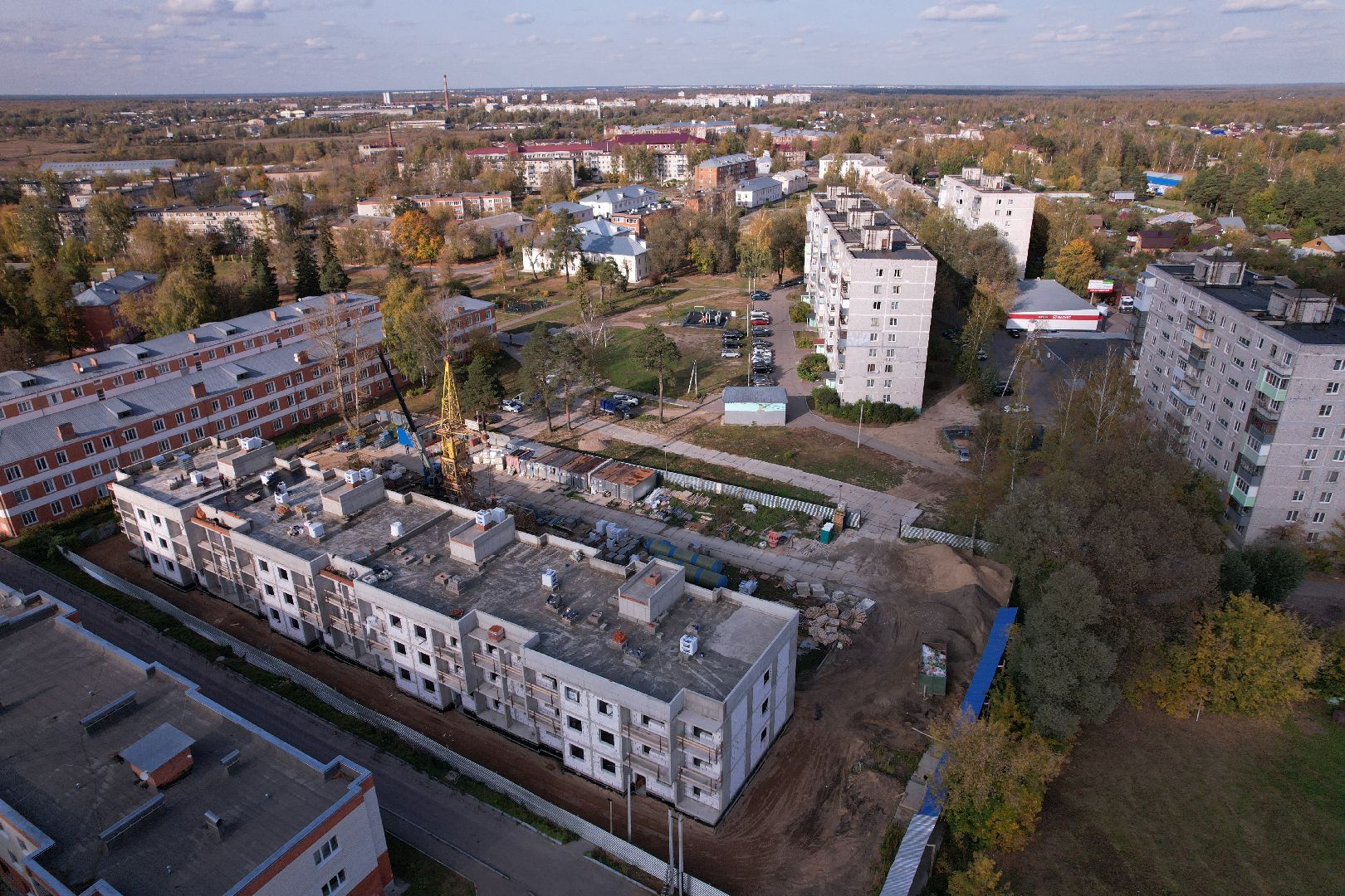 Ликино-Дулево, видео с коптера, строительство,