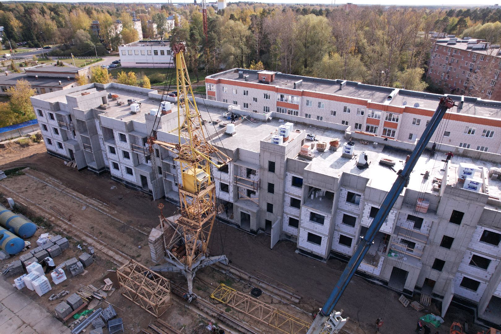 Ликино-Дулево, видео с коптера, строительство,