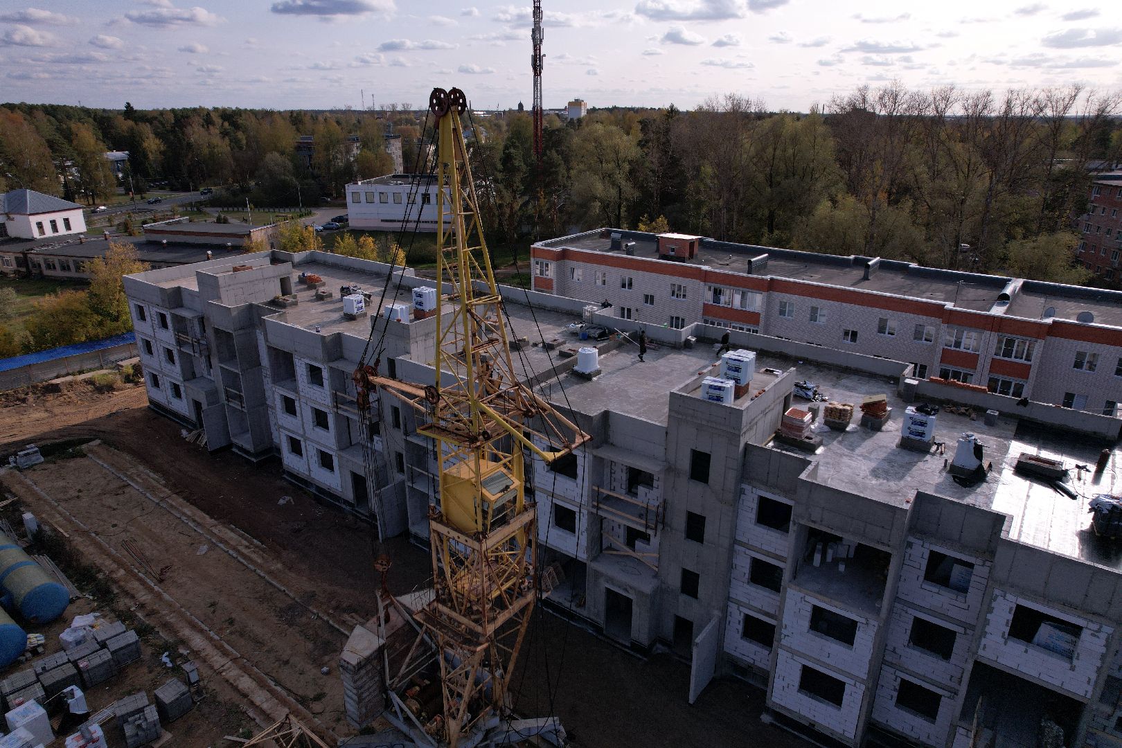 Ликино-Дулево, видео с коптера, строительство,