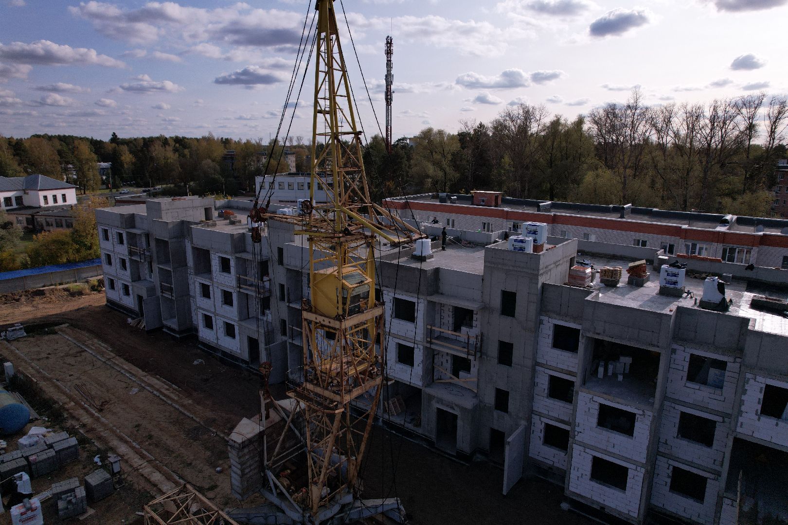 Ликино-Дулево, видео с коптера, строительство,