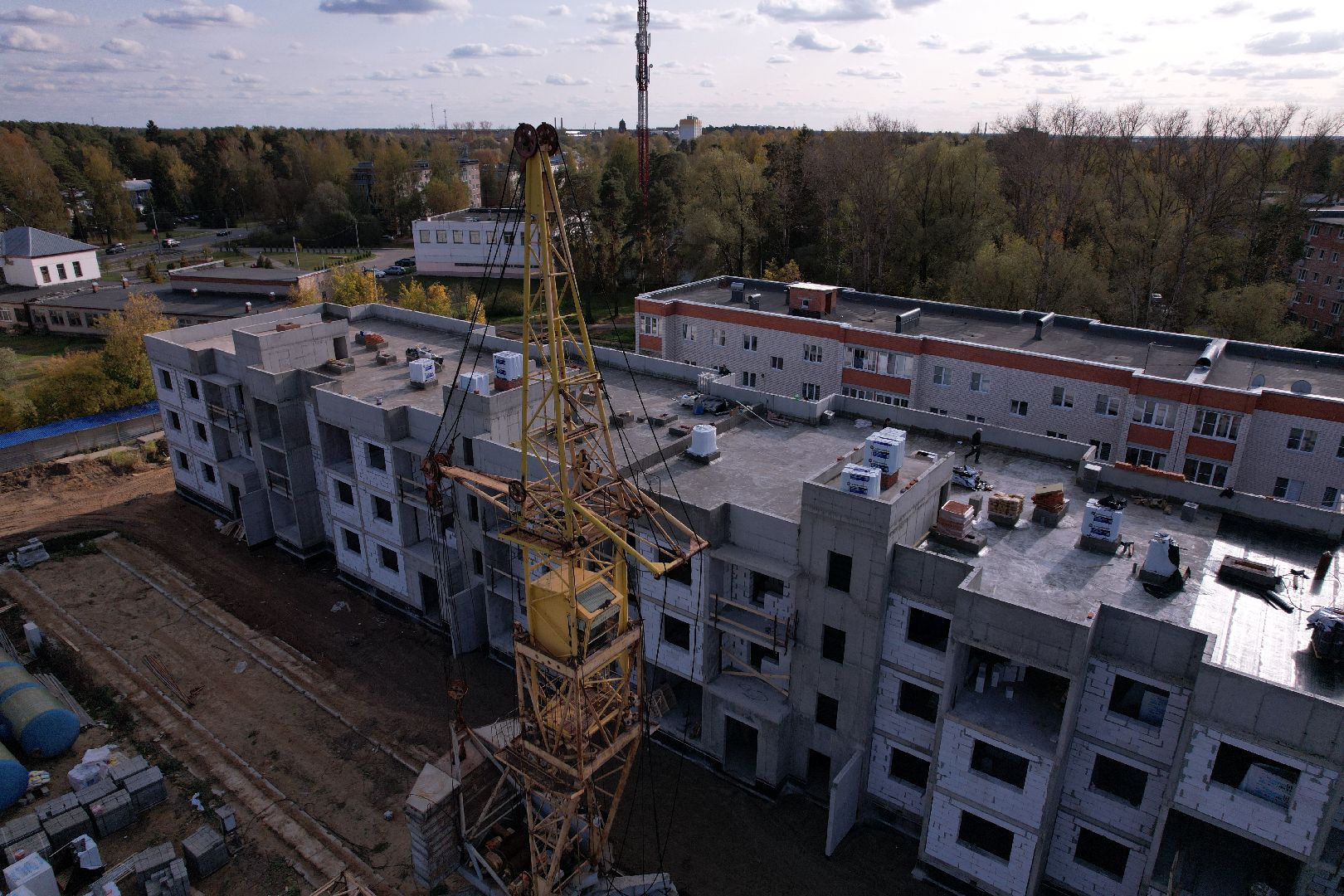 Ликино-Дулево, видео с коптера, строительство,