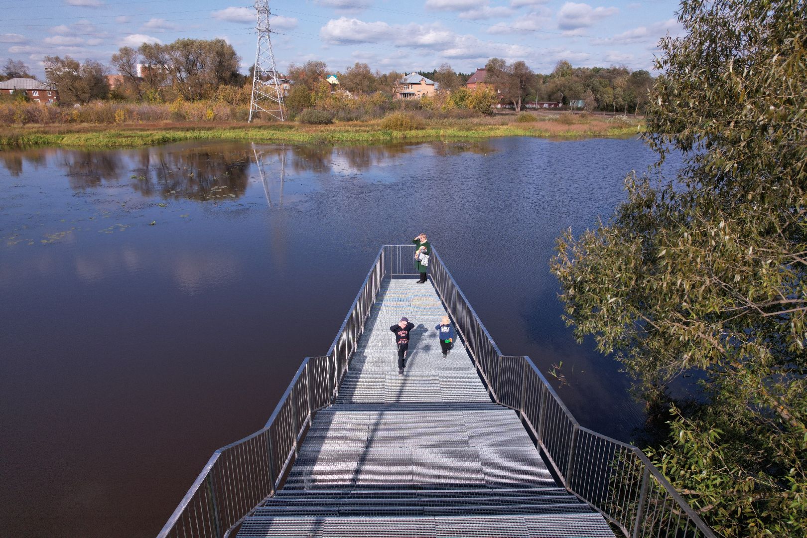 парк, видео с коптера, орехово-зуево,