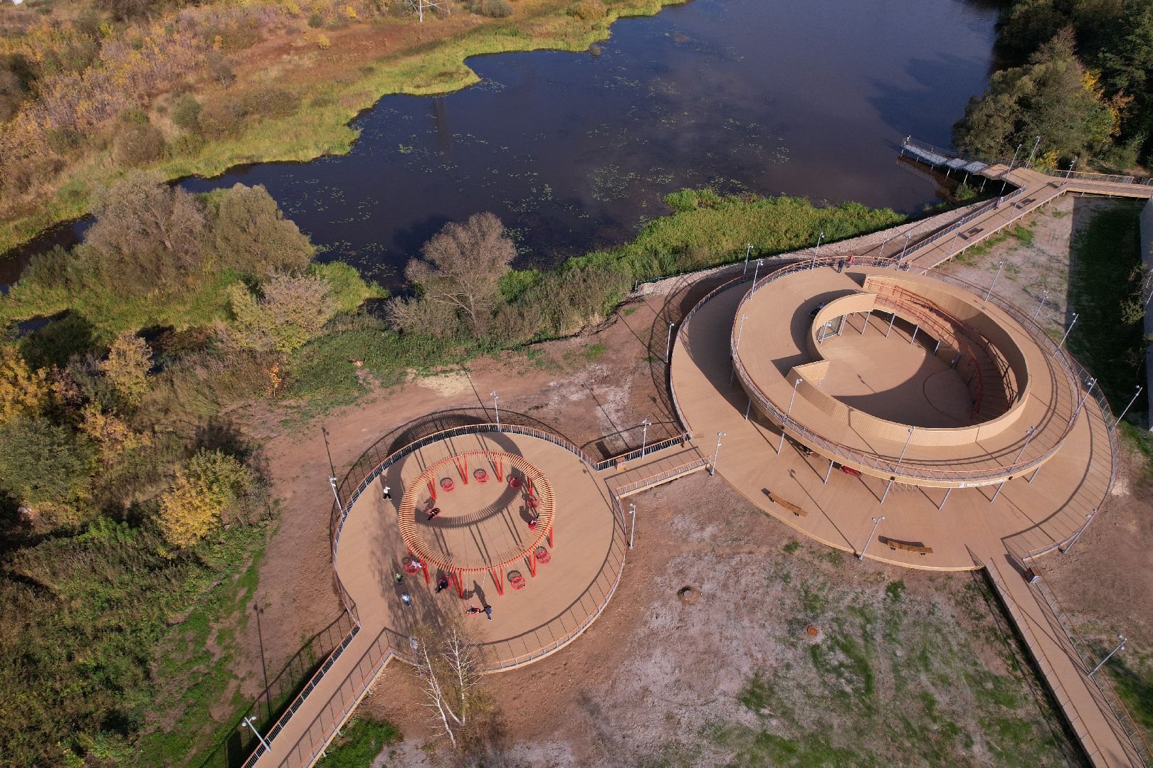 парк, видео с коптера, орехово-зуево,