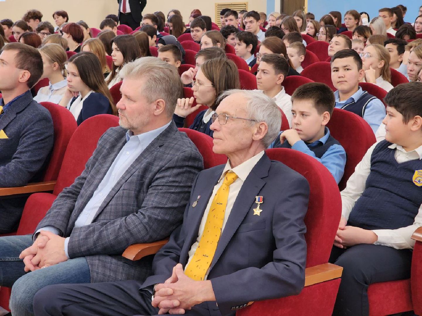 Солнечногорск, Космонавт, герой россии, сергей авдеев, Школьники,