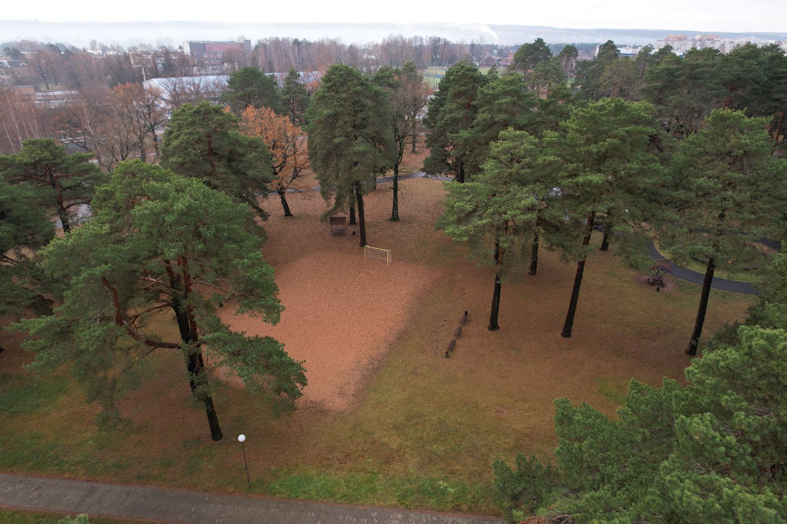 видео с коптера, дубки, озеры, парк,