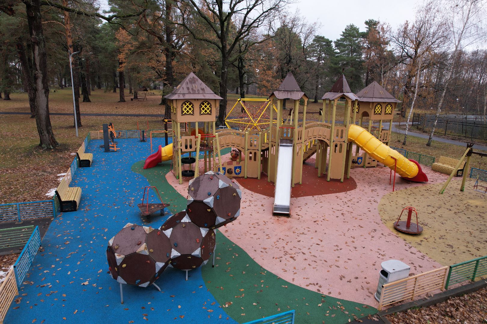 видео с коптера, дубки, озеры, парк,