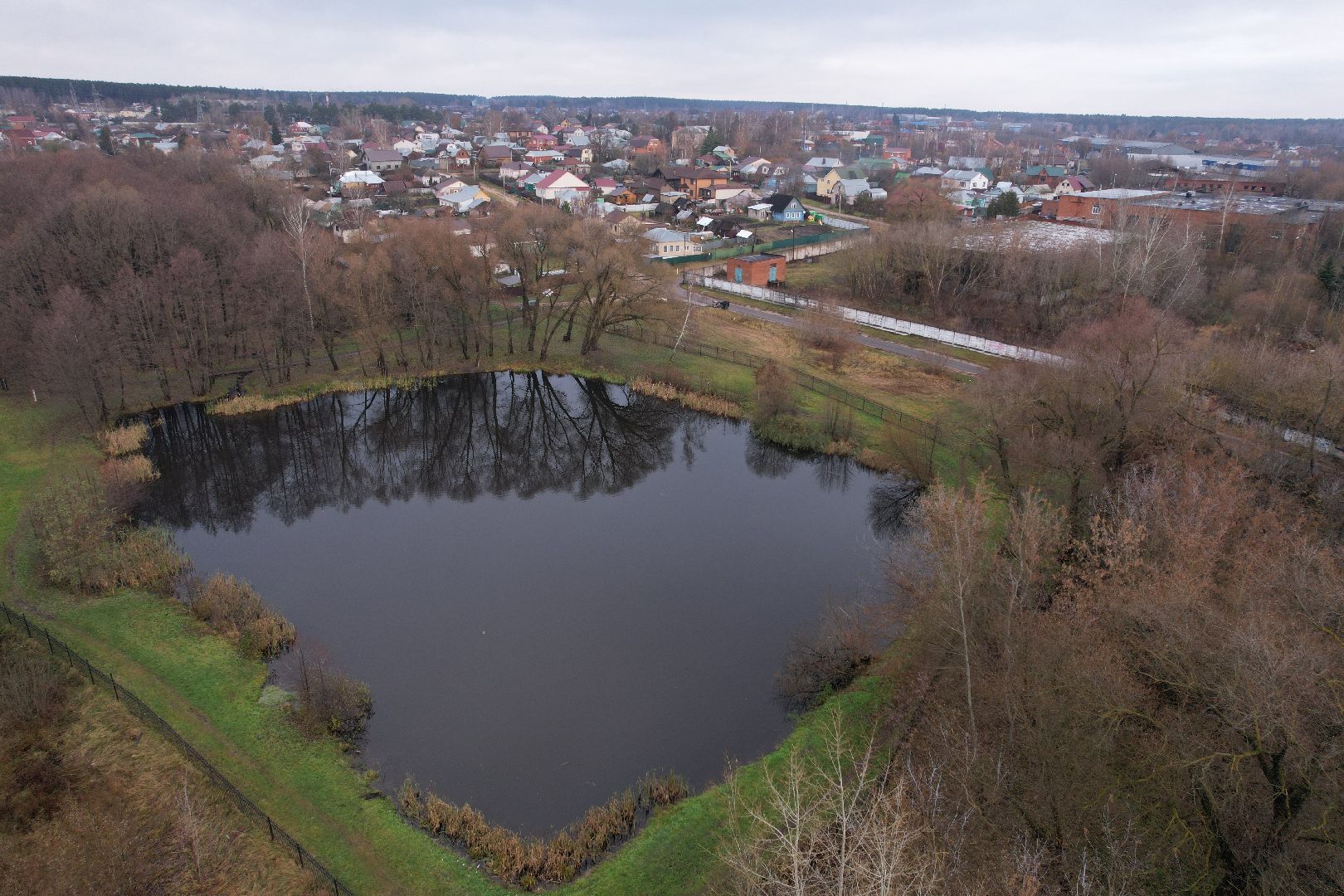 видео с коптера, дубки, озеры, парк,