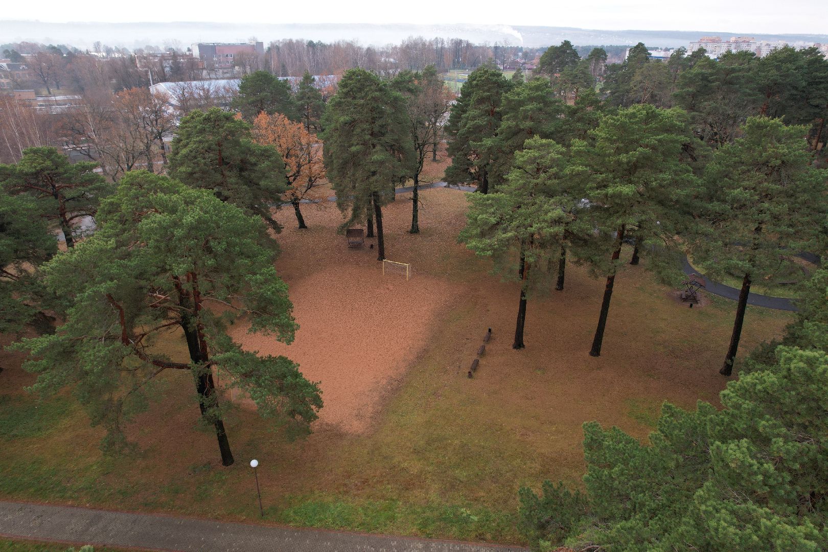 видео с коптера, дубки, озеры, парк,