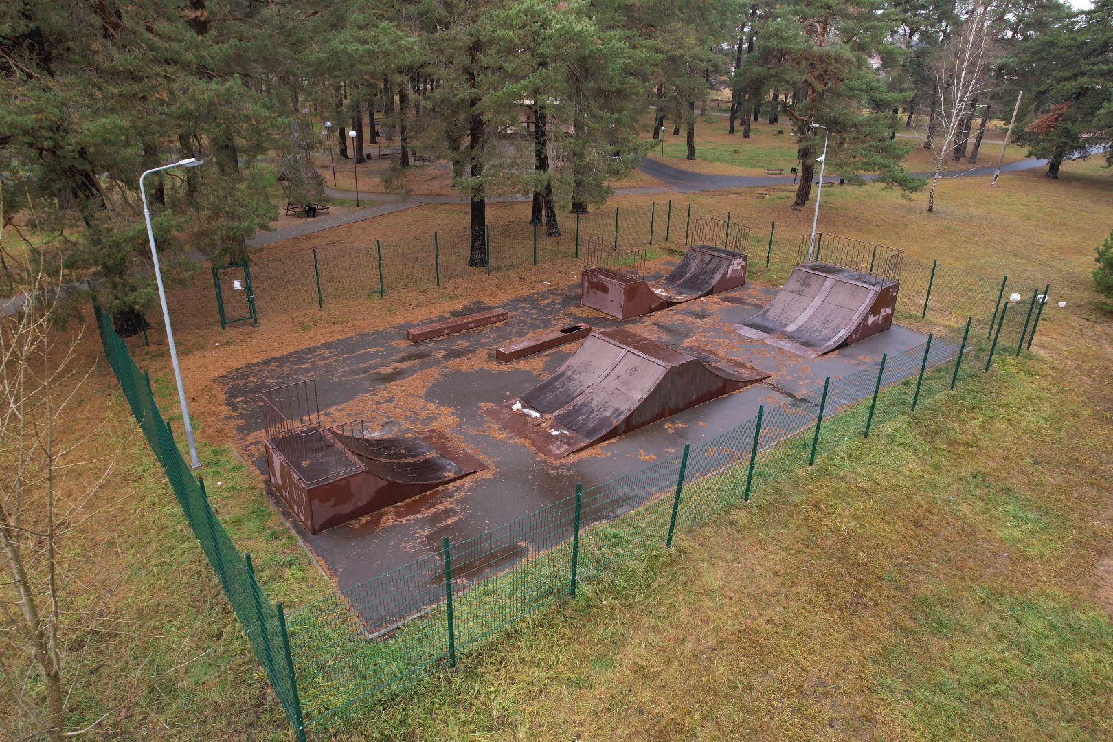 видео с коптера, дубки, озеры, парк,