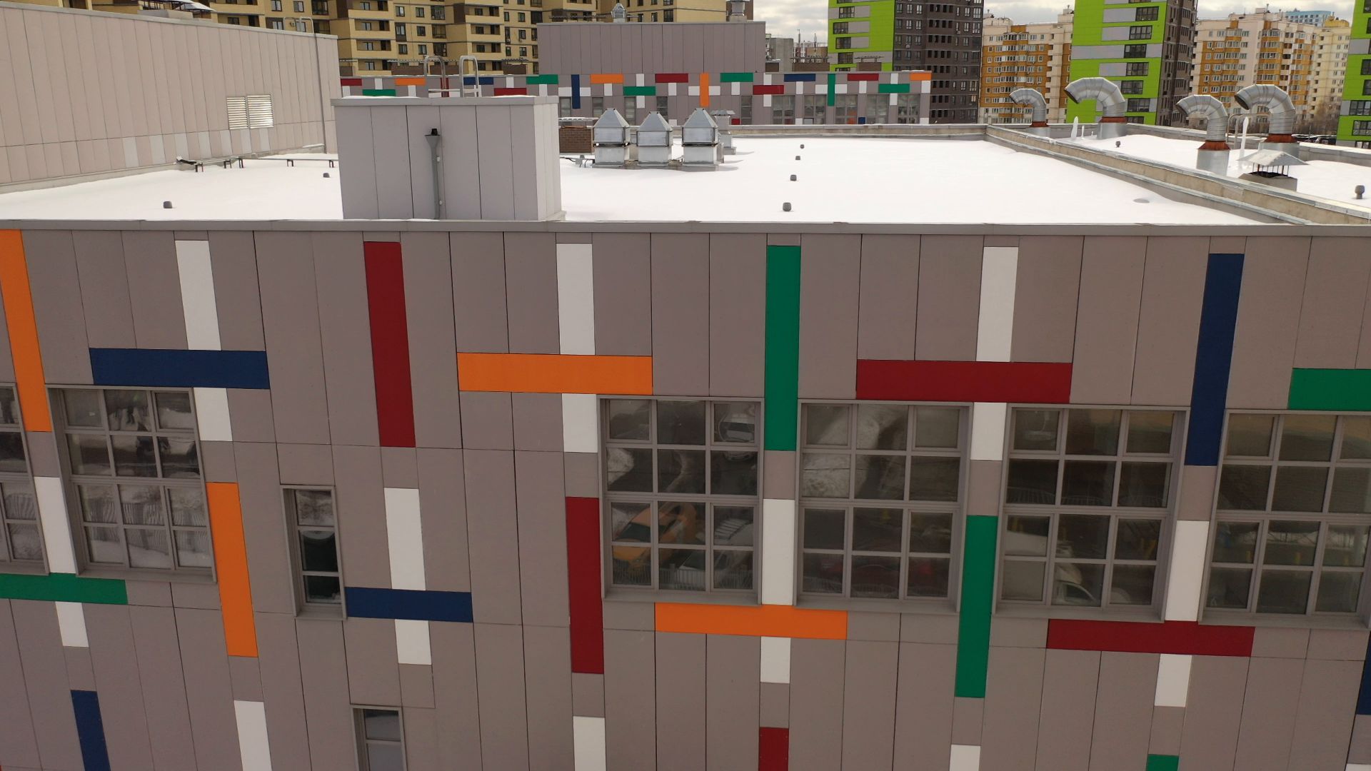 видео с коптера, мытищи, гимназия,